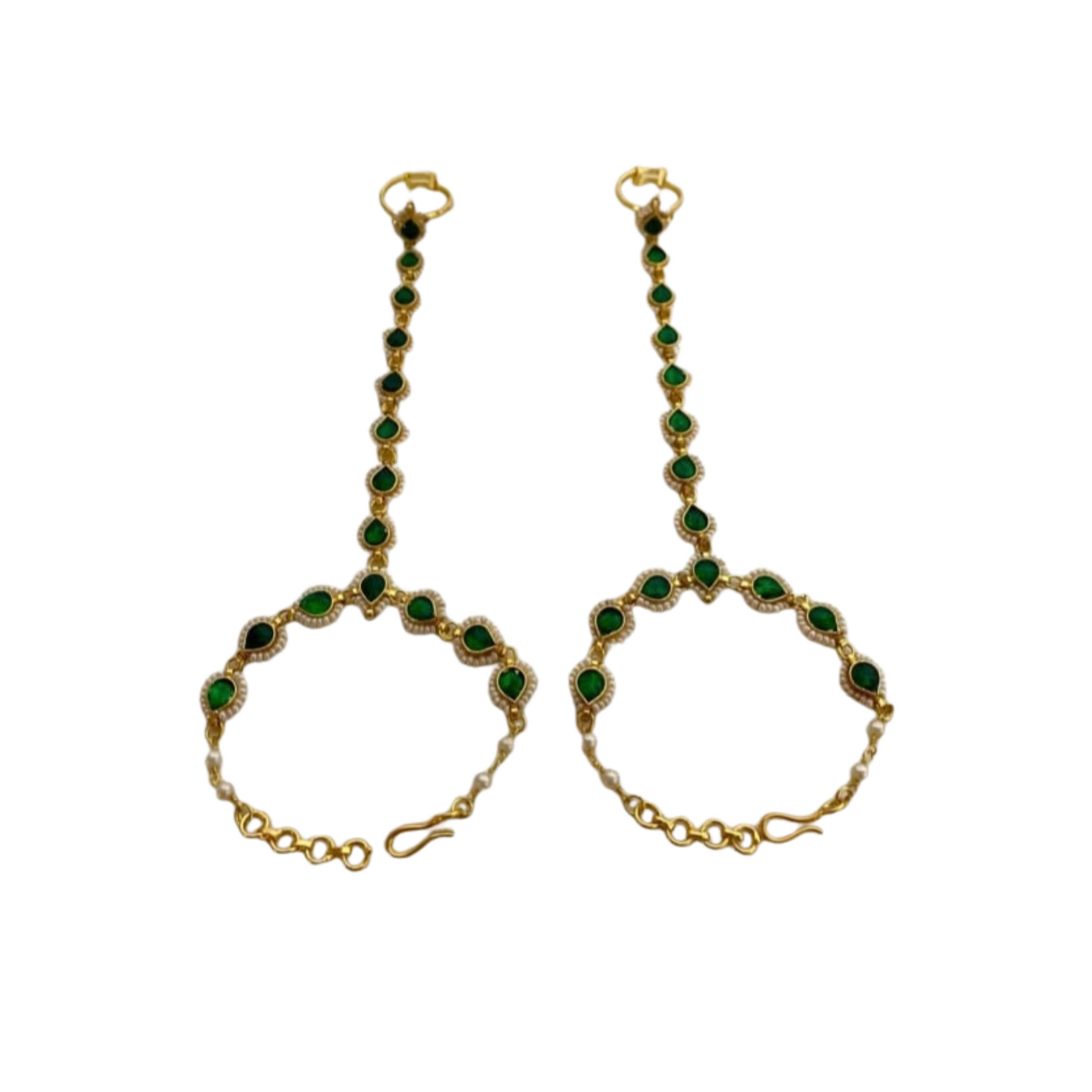 9rock Emerald Kundan Hathphool - kundan Jewellery