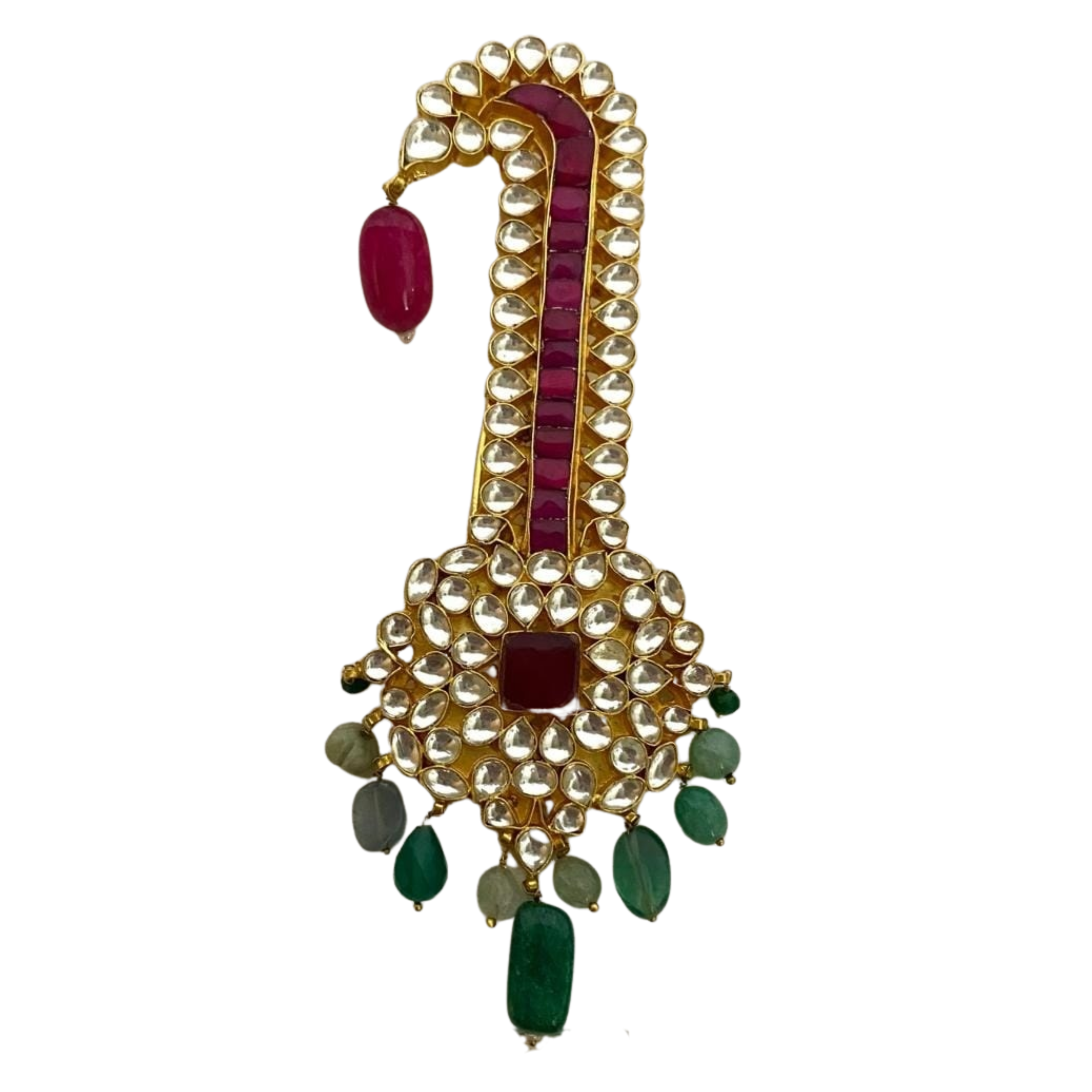 9rock The Royal Ruby Kundan Kalgi - kundan Jewellery
