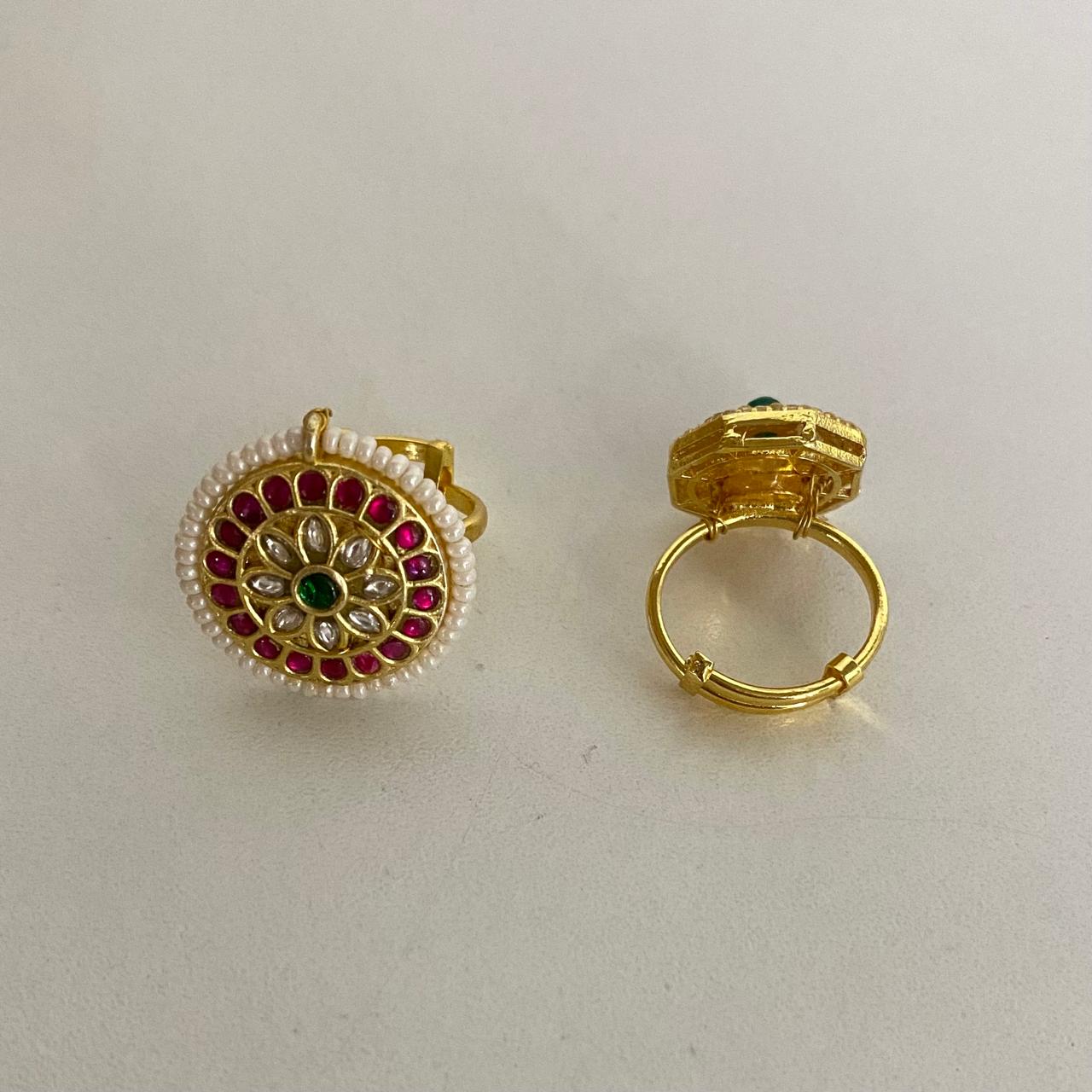 9rock The Royal Bloom Kundan Rings - kundan Jewellery
