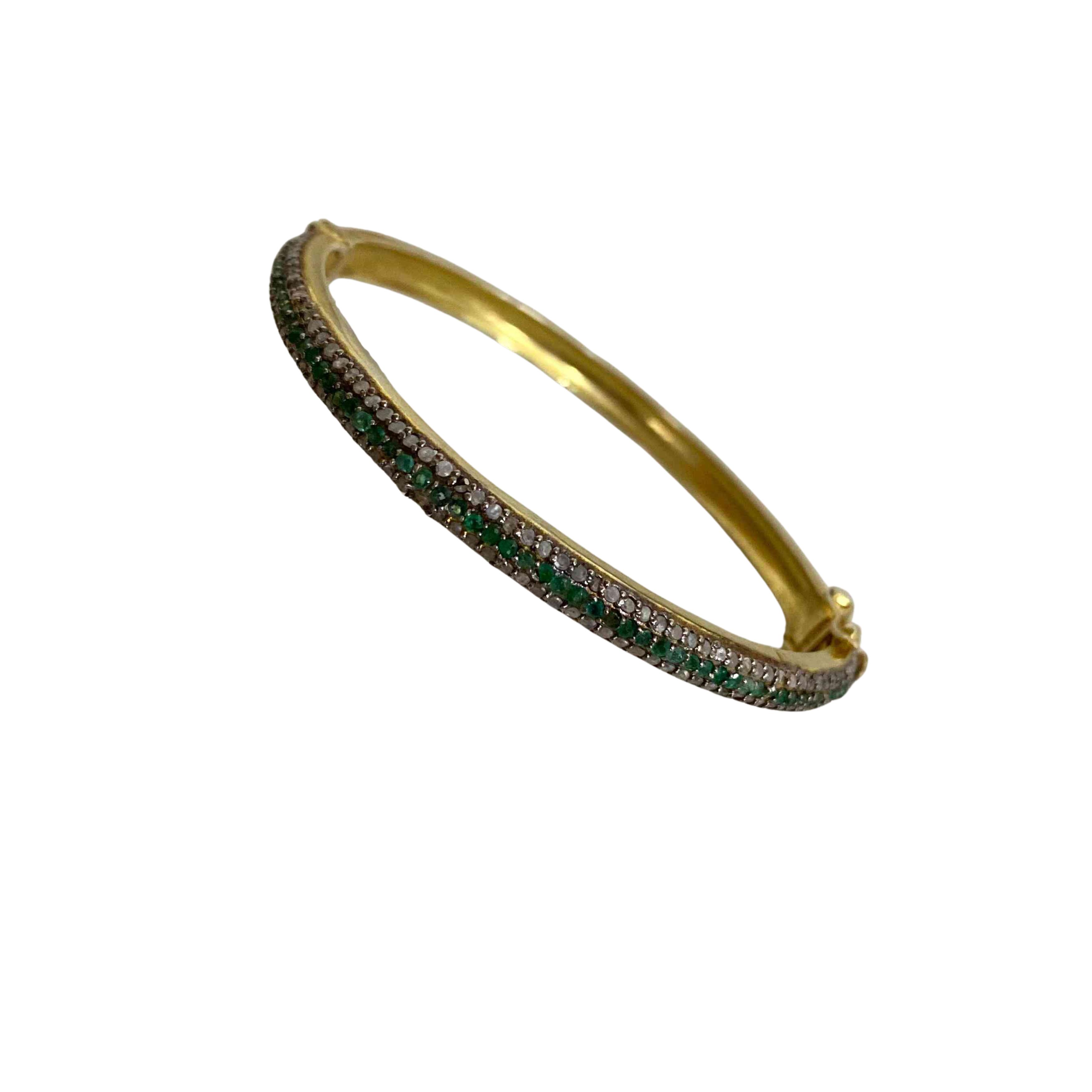 9rock Emerald and Diamond Accent Sterling Silver Bracelet - pure silver Jewellery