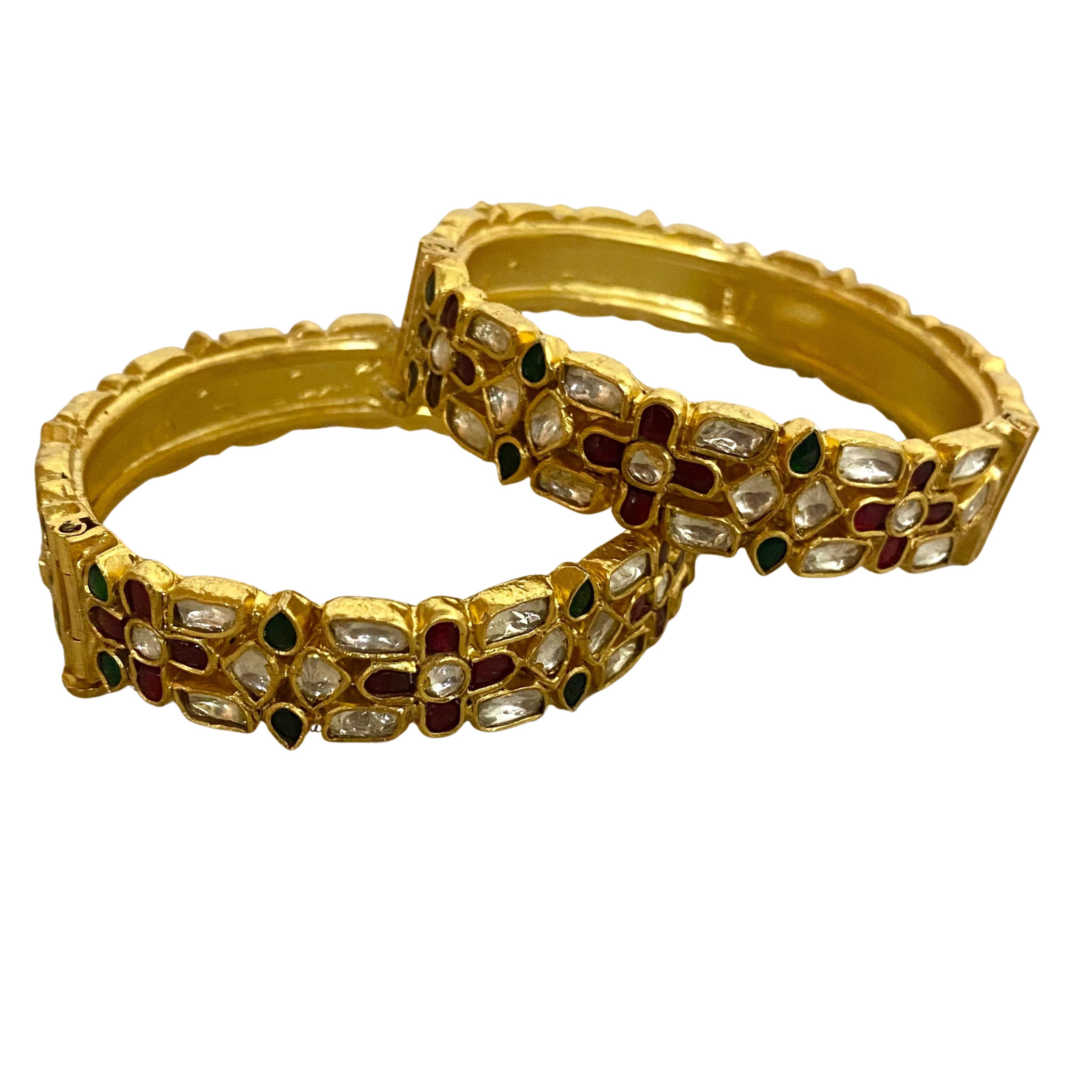 9rock The Royal Emerald & Ruby Bangles - pure silver Jewellery