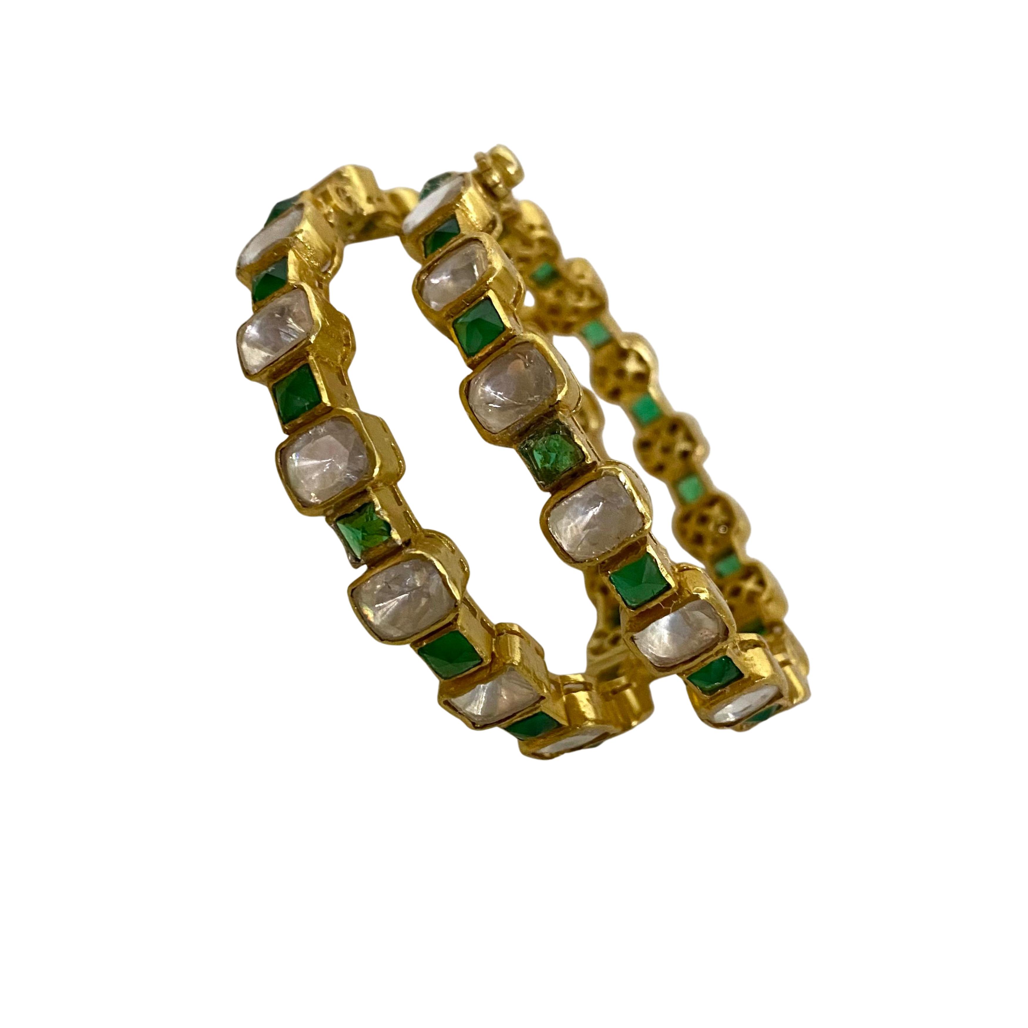 9rock The Emerald Diamond Pure Silver Bangles - pure silver Jewellery