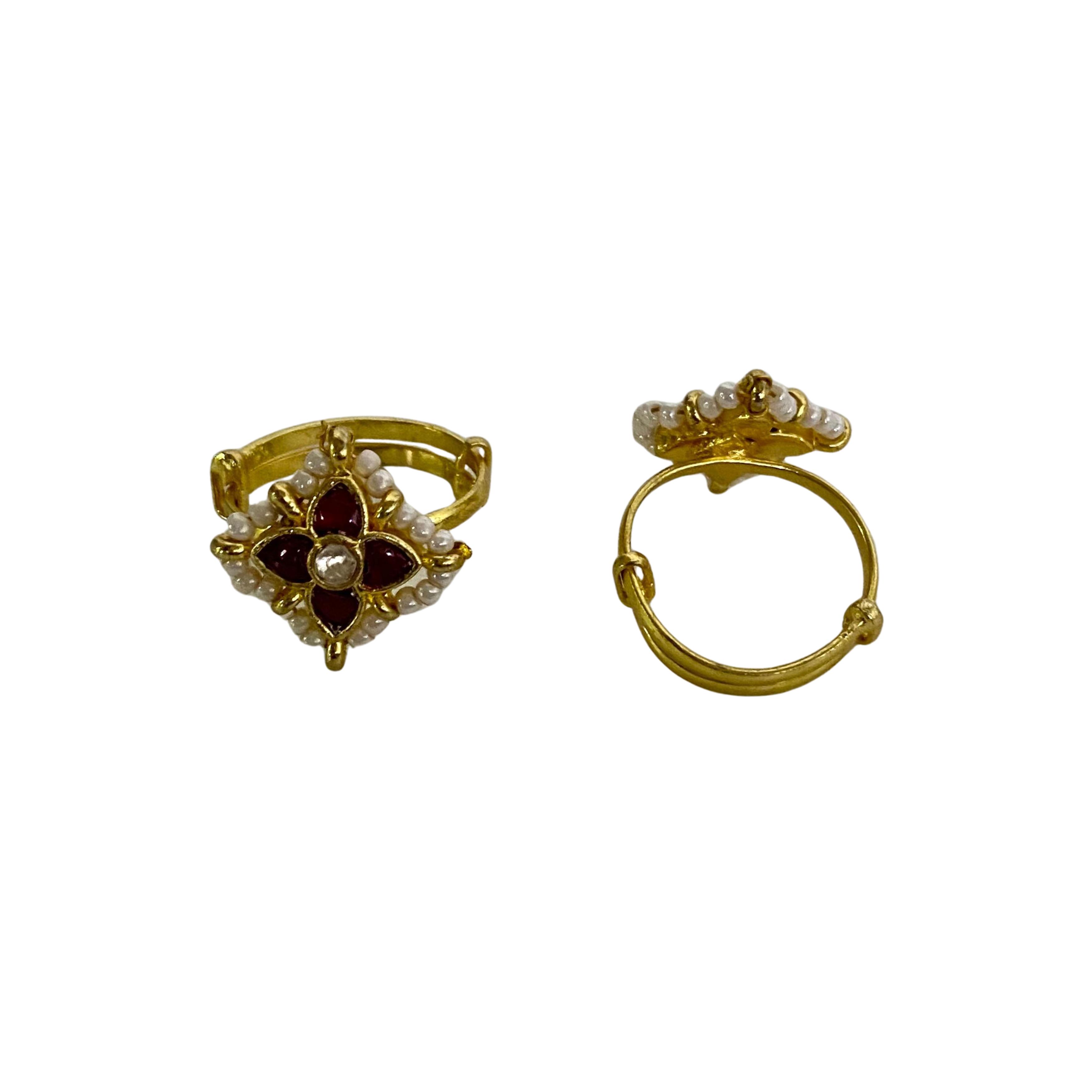 9rock The Regal Bloom Kundan Ring - kundan Jewellery