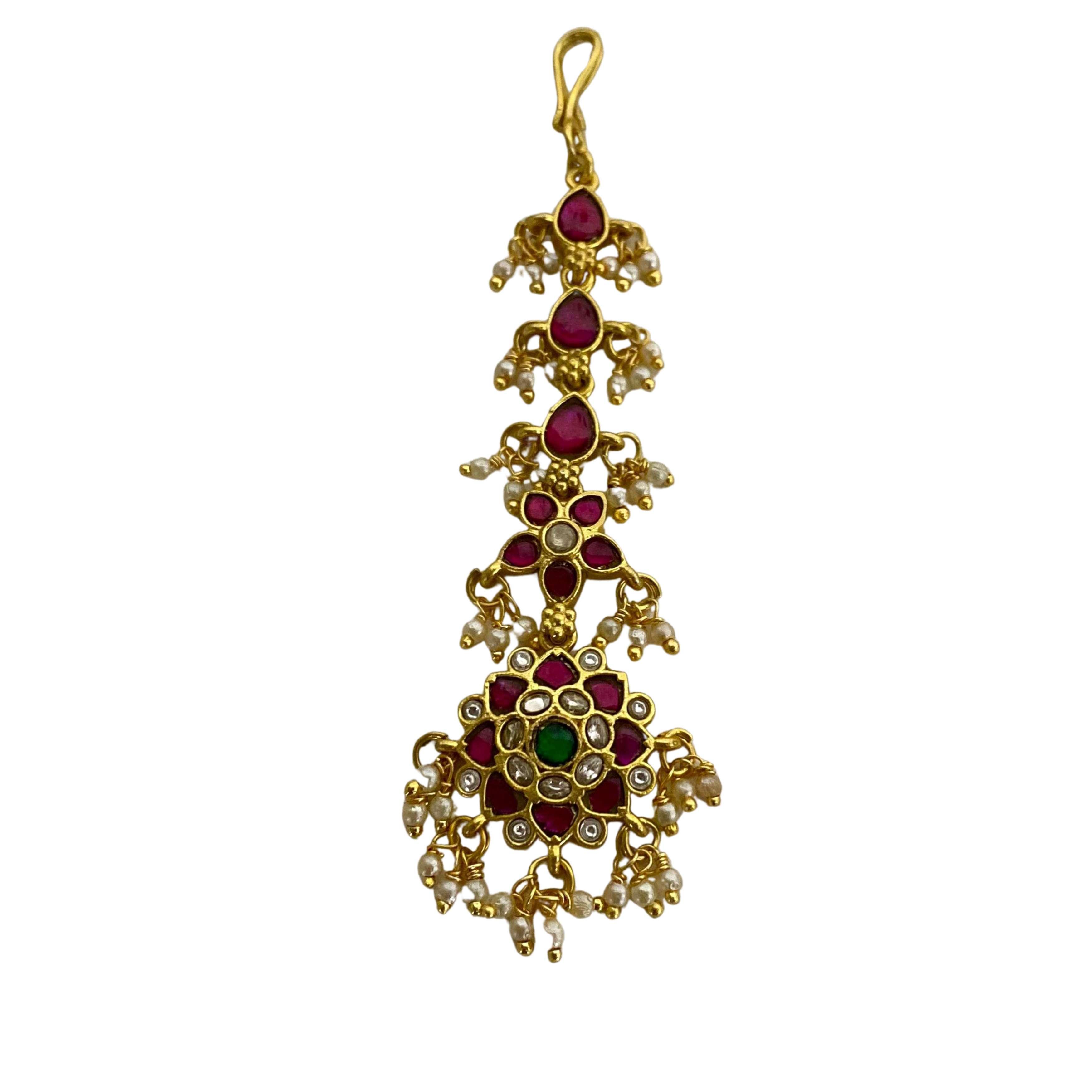 9rock The Ruby Cascade Kundan Earchains - kundan Jewellery
