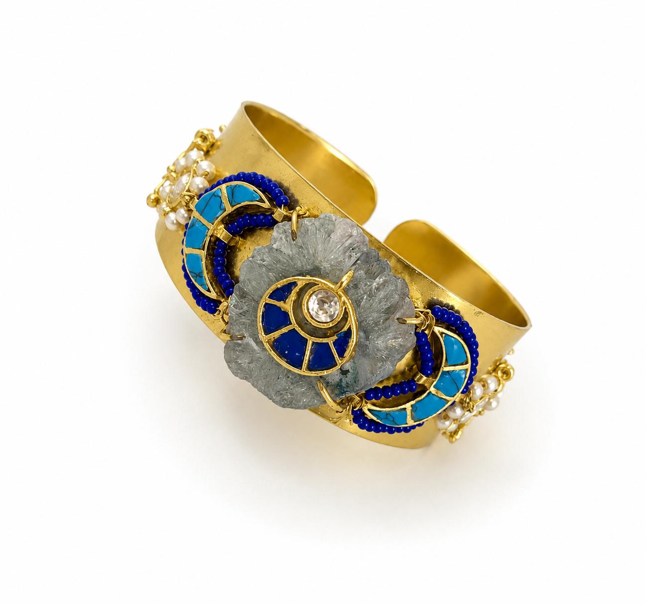 9rock Celestial Moon Kundan Bangle - kundan Jewellery