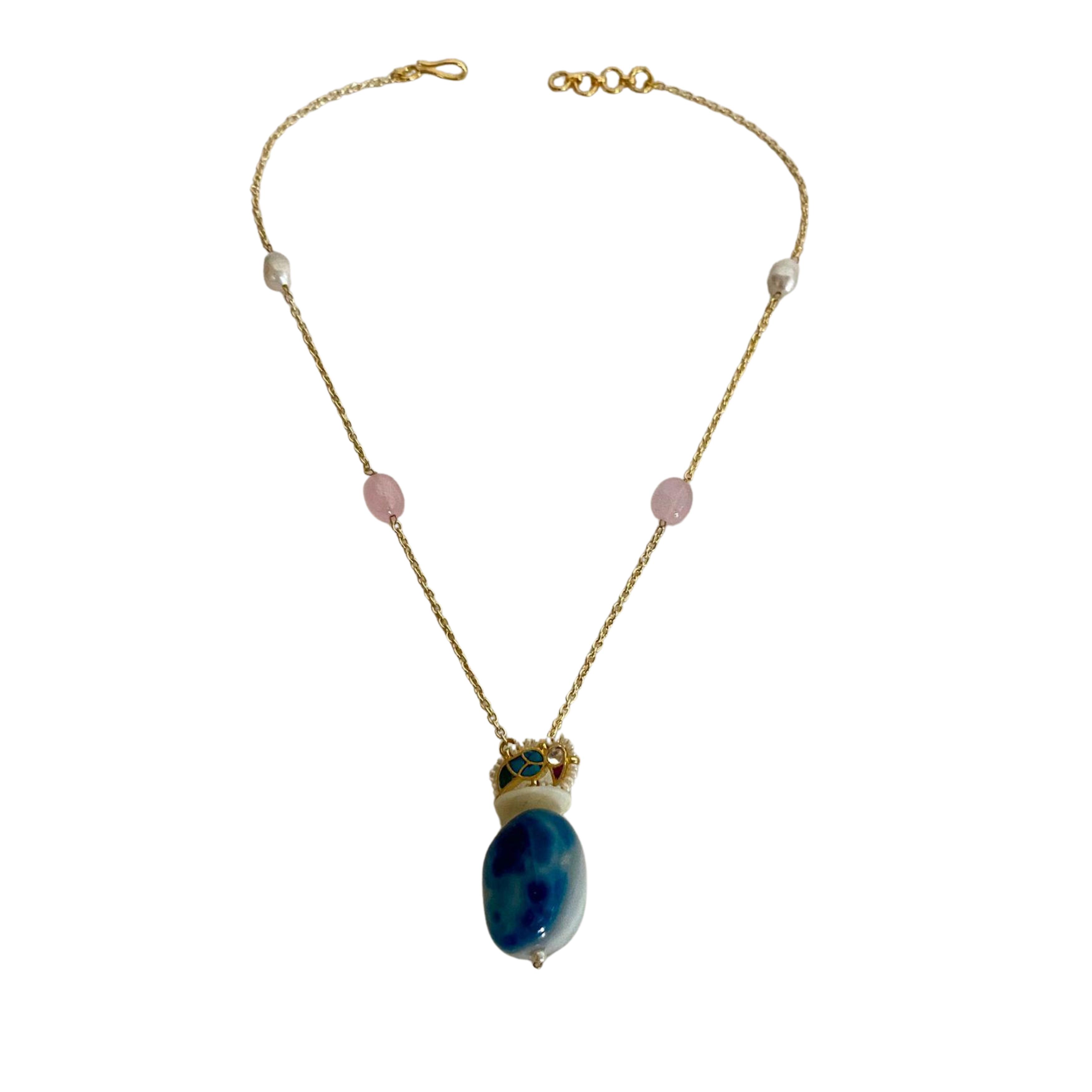 9rock The Azure Bloom Fusion Short Necklace - fusion Jewellery