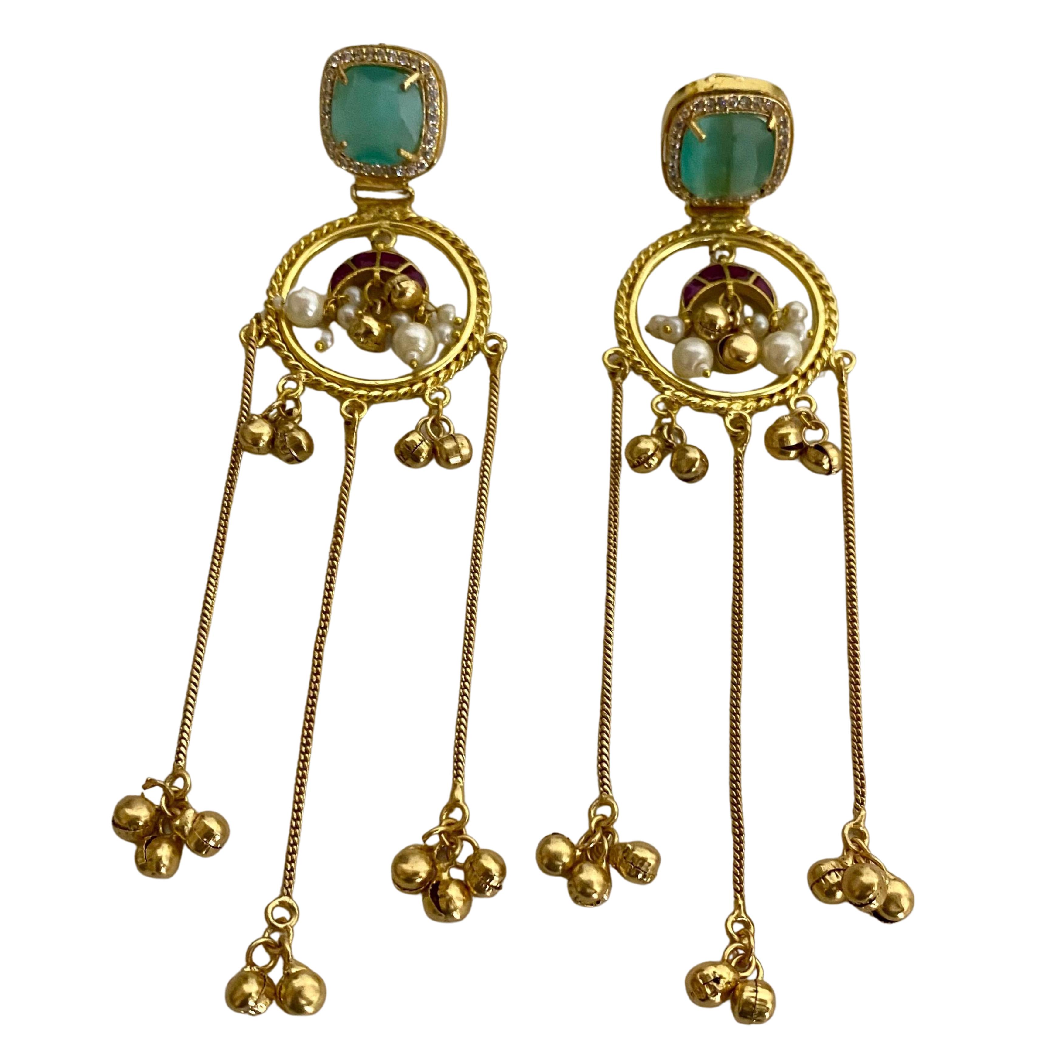 Regal Emerald Dangle Earrings — 9rock