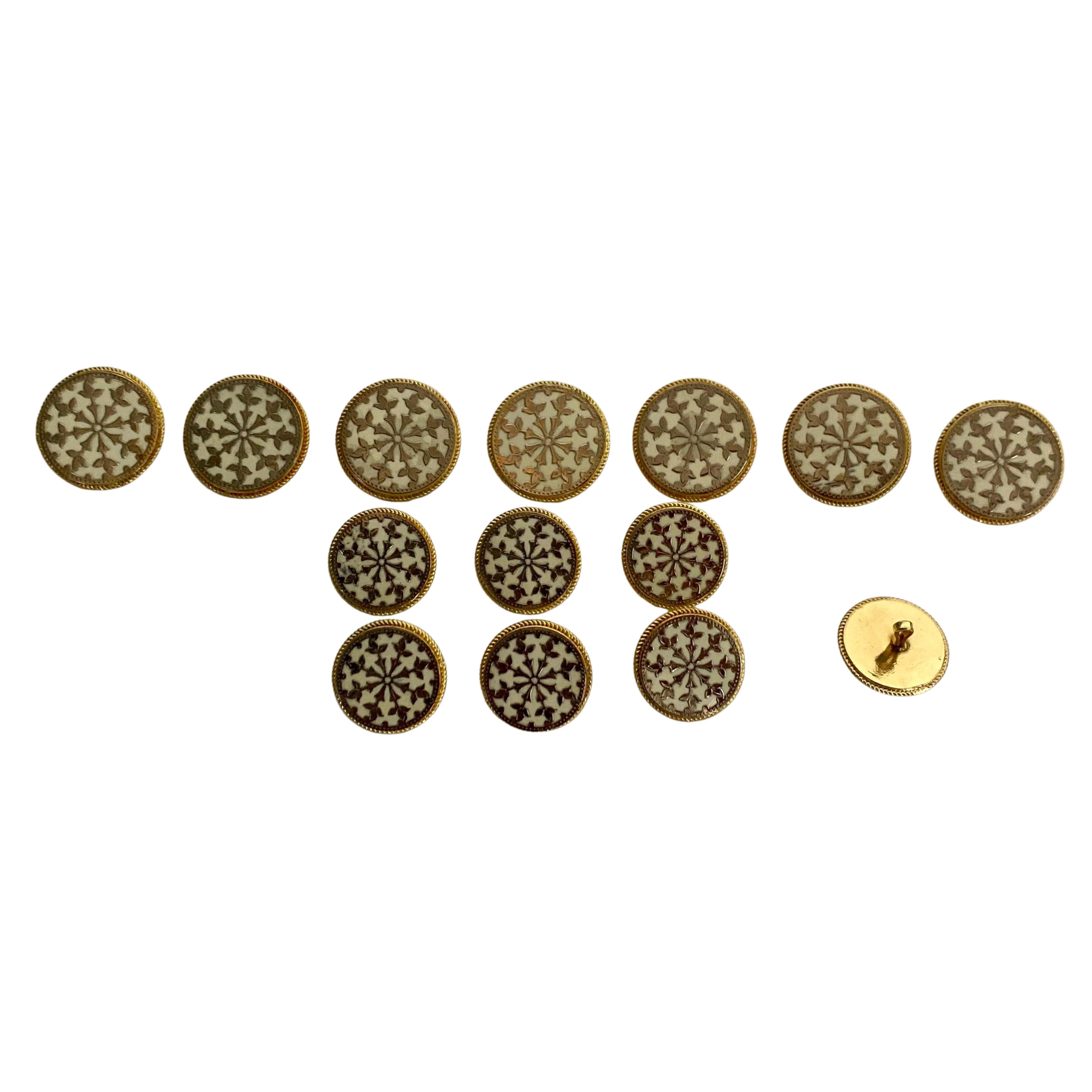 9rock Golden Filigree Medallion Buttons - alloy Jewellery