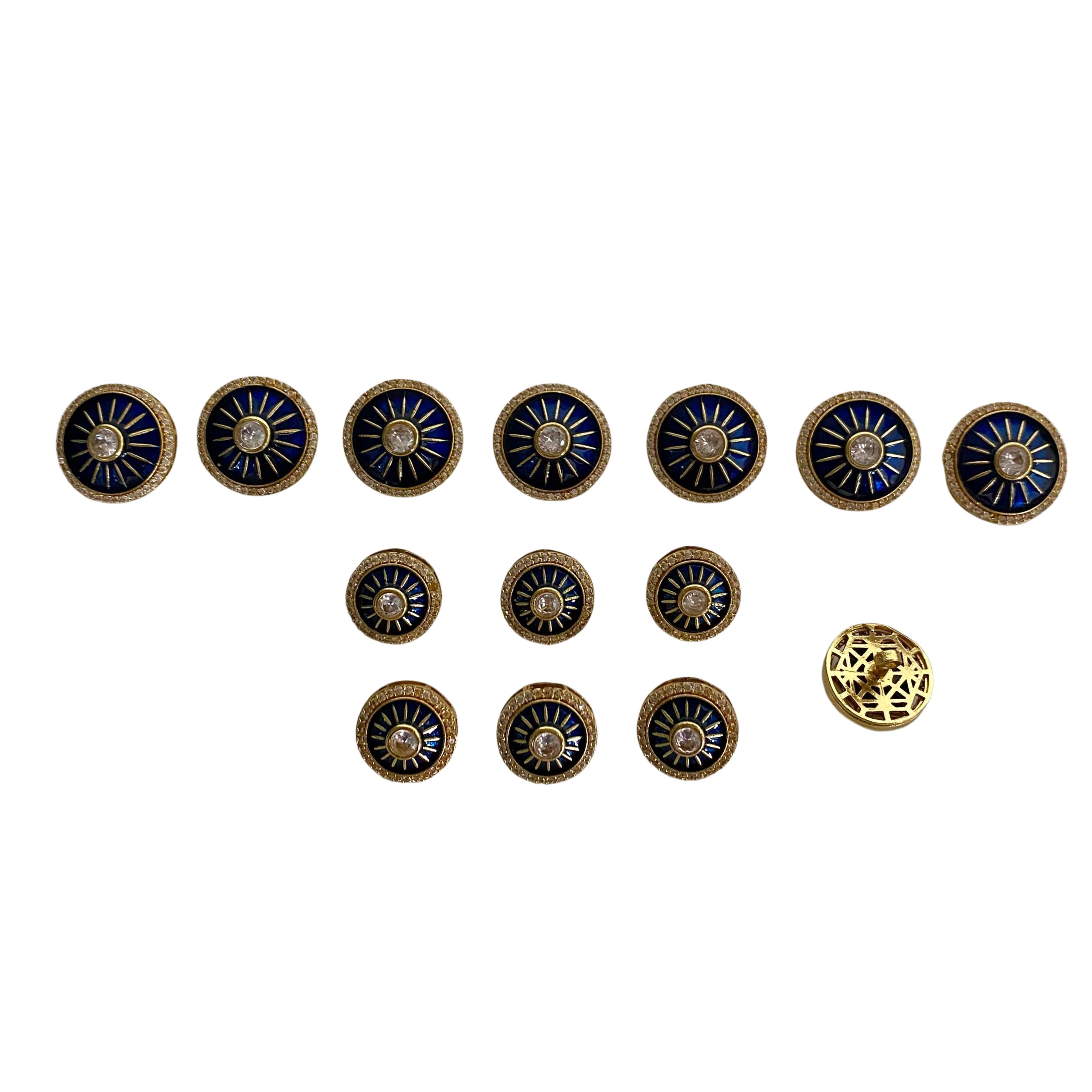 9rock The Royal Sunburst Alloy Buttons - alloy Jewellery