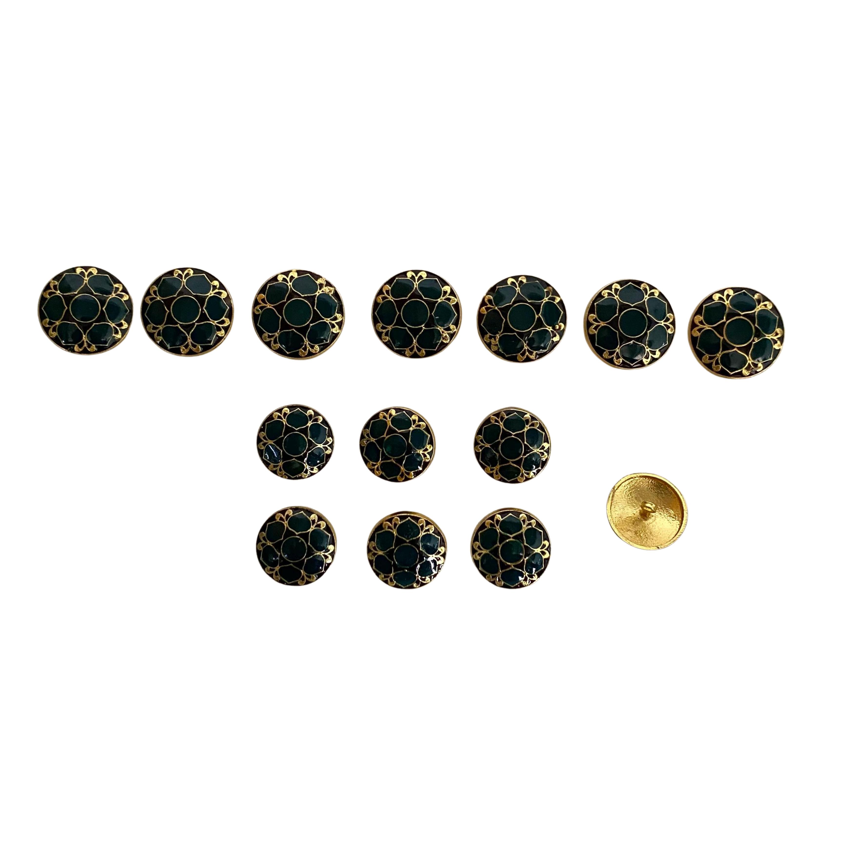 9rock Deco Floral Alloy Buttons Set - alloy Jewellery