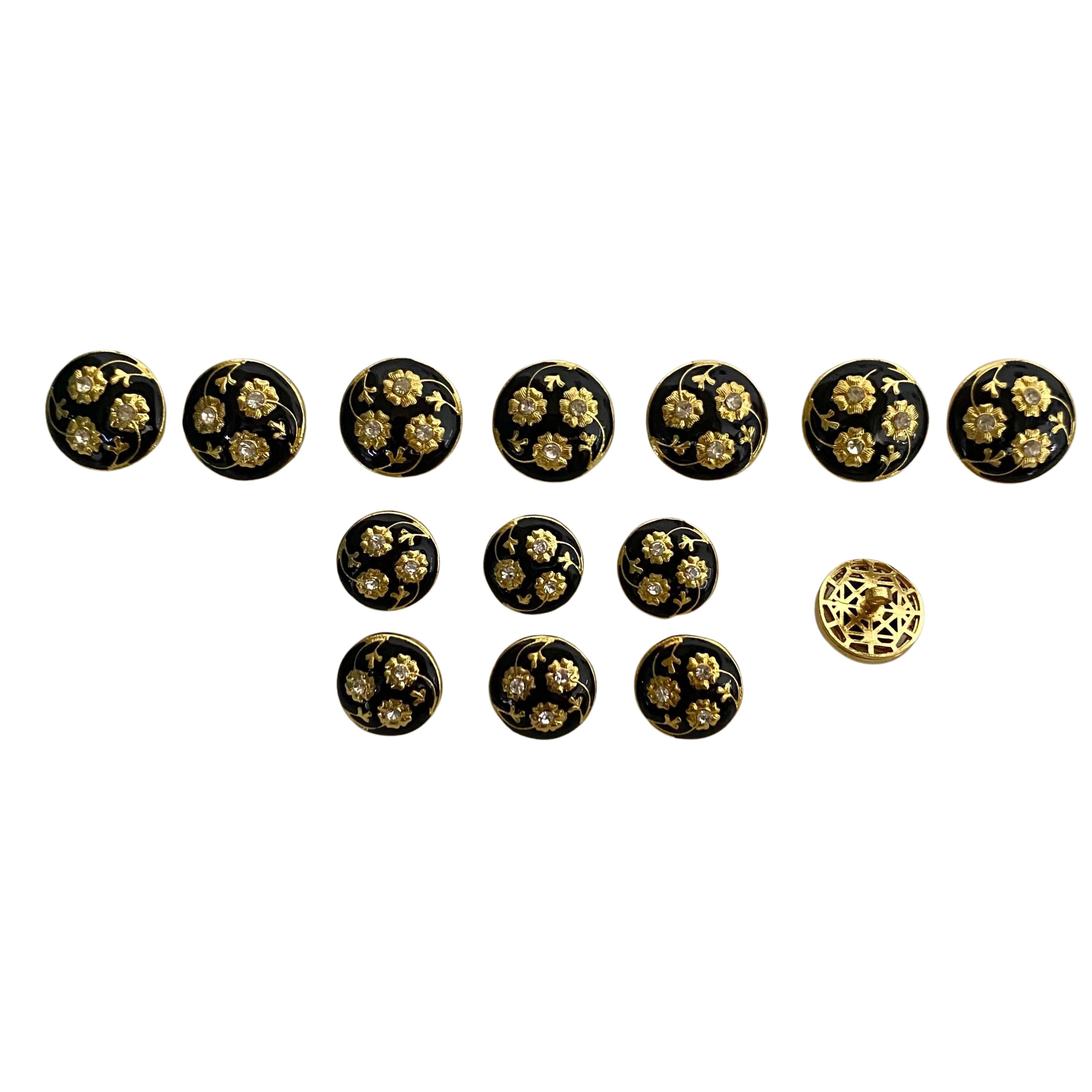 9rock Gilded Floral Alloy Buttons - alloy Jewellery