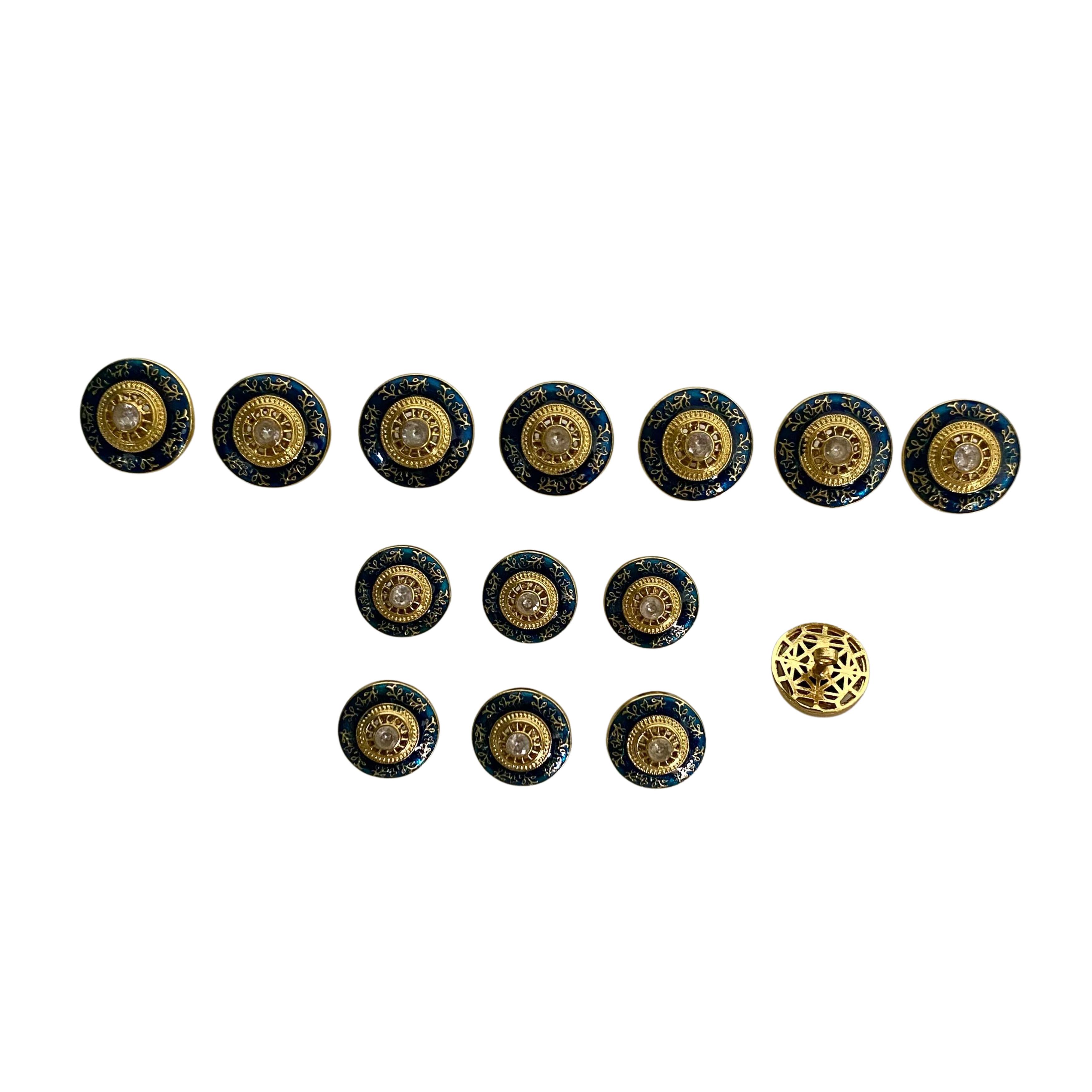 9rock The Royal Blue Enamel Alloy Buttons - alloy Jewellery