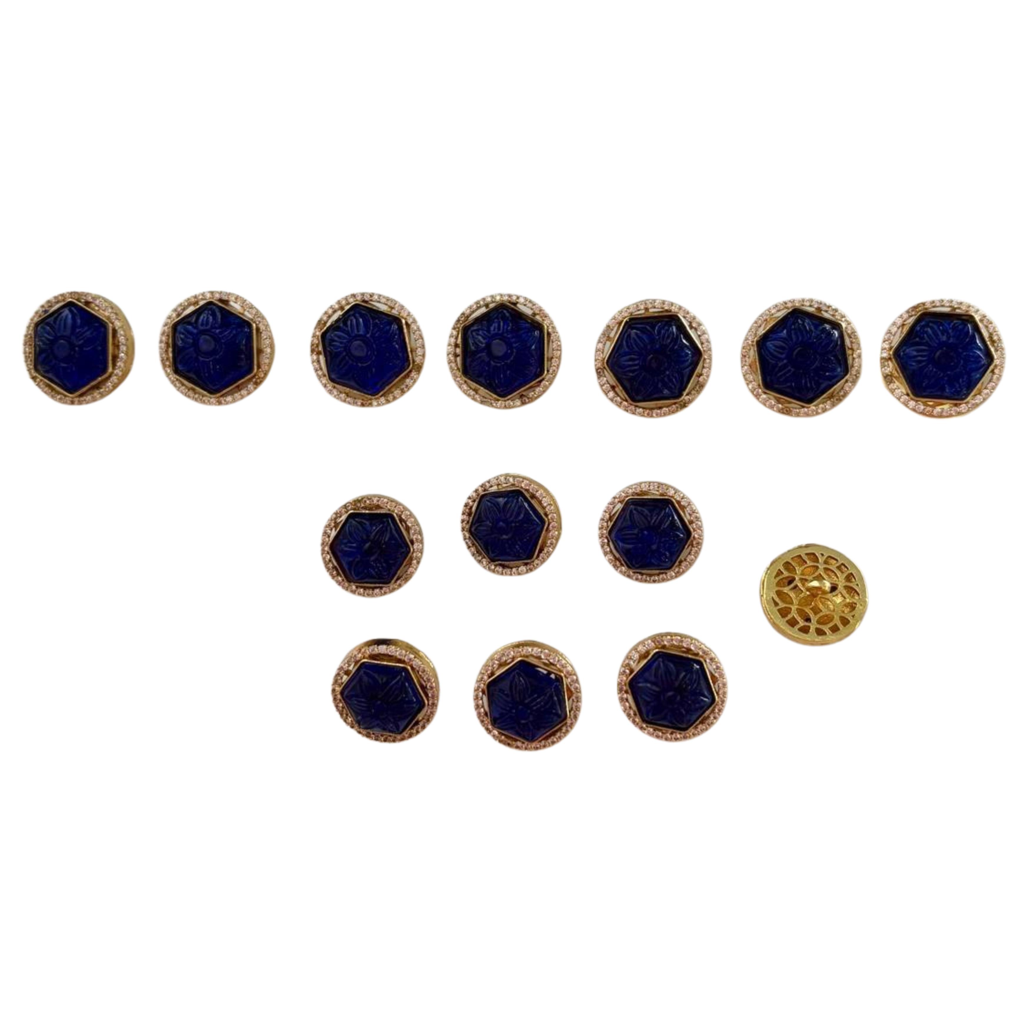 9rock The Lapis Hexagonal Buttons - alloy Jewellery