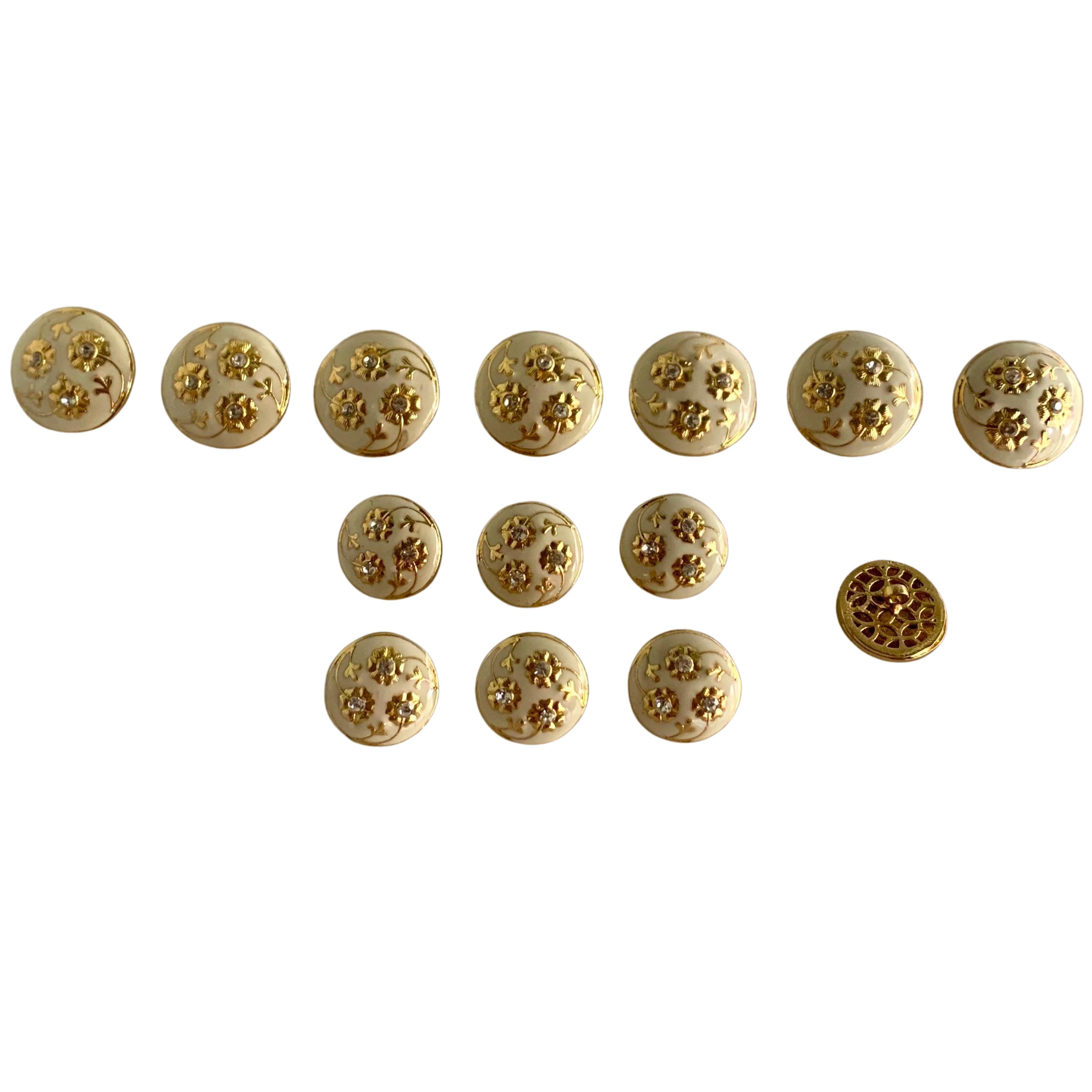 9rock Floral Alloy Buttons Set - alloy Jewellery