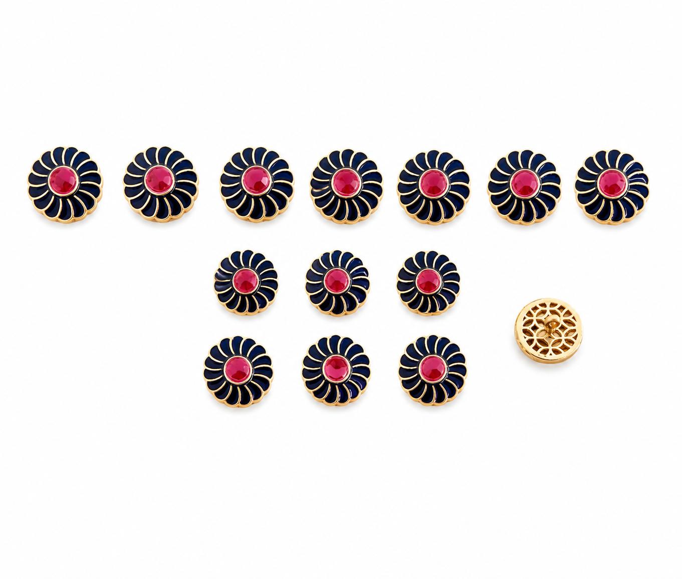 9rock Enamel Floral Buttons - alloy Jewellery