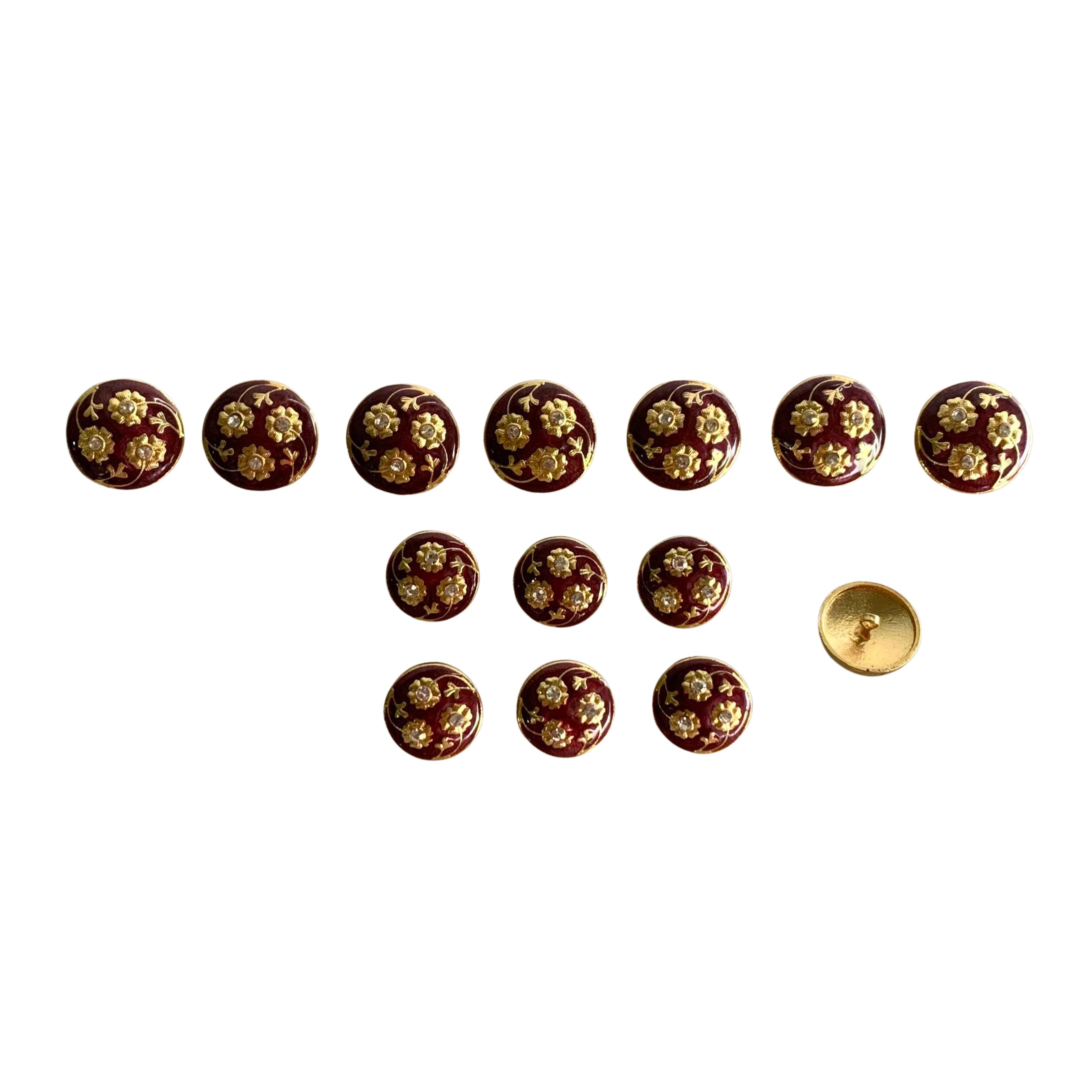 9rock Elegant Floral Alloy Buttons - alloy Jewellery