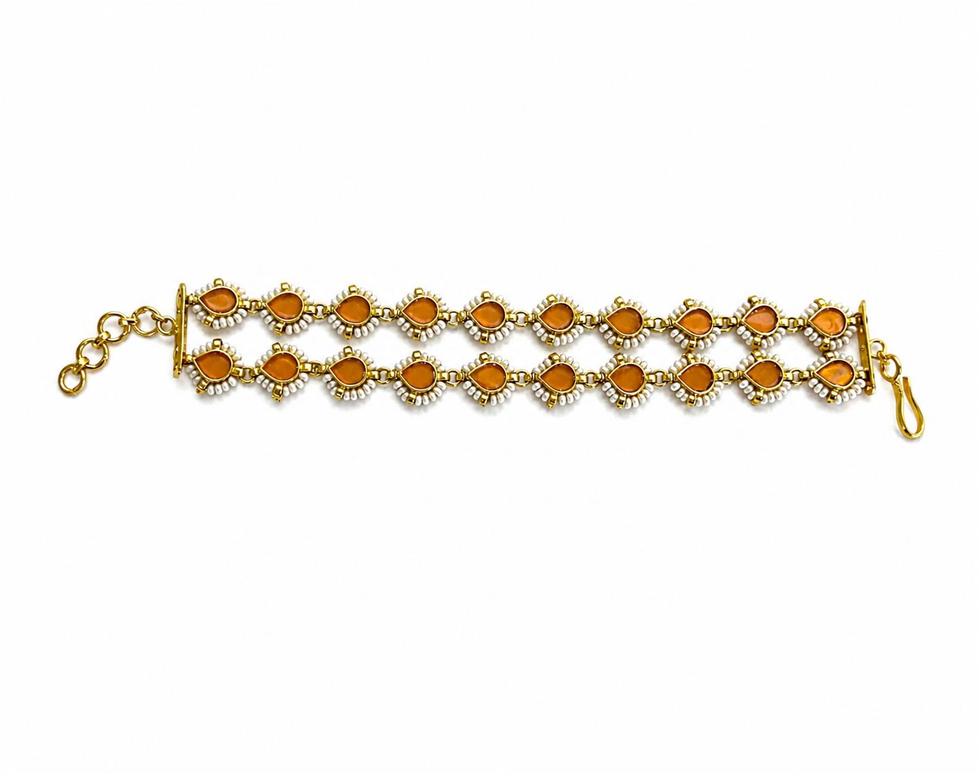 9rock The Sunstone Bloom Kundan Bracelet - kundan Jewellery