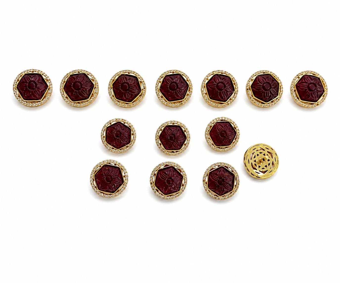 9rock Regal Carnelian Floral Buttons - alloy Jewellery