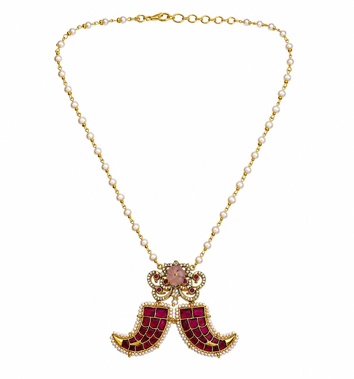 9rock The Royal Moustache Long Necklace  - kundan Jewellery