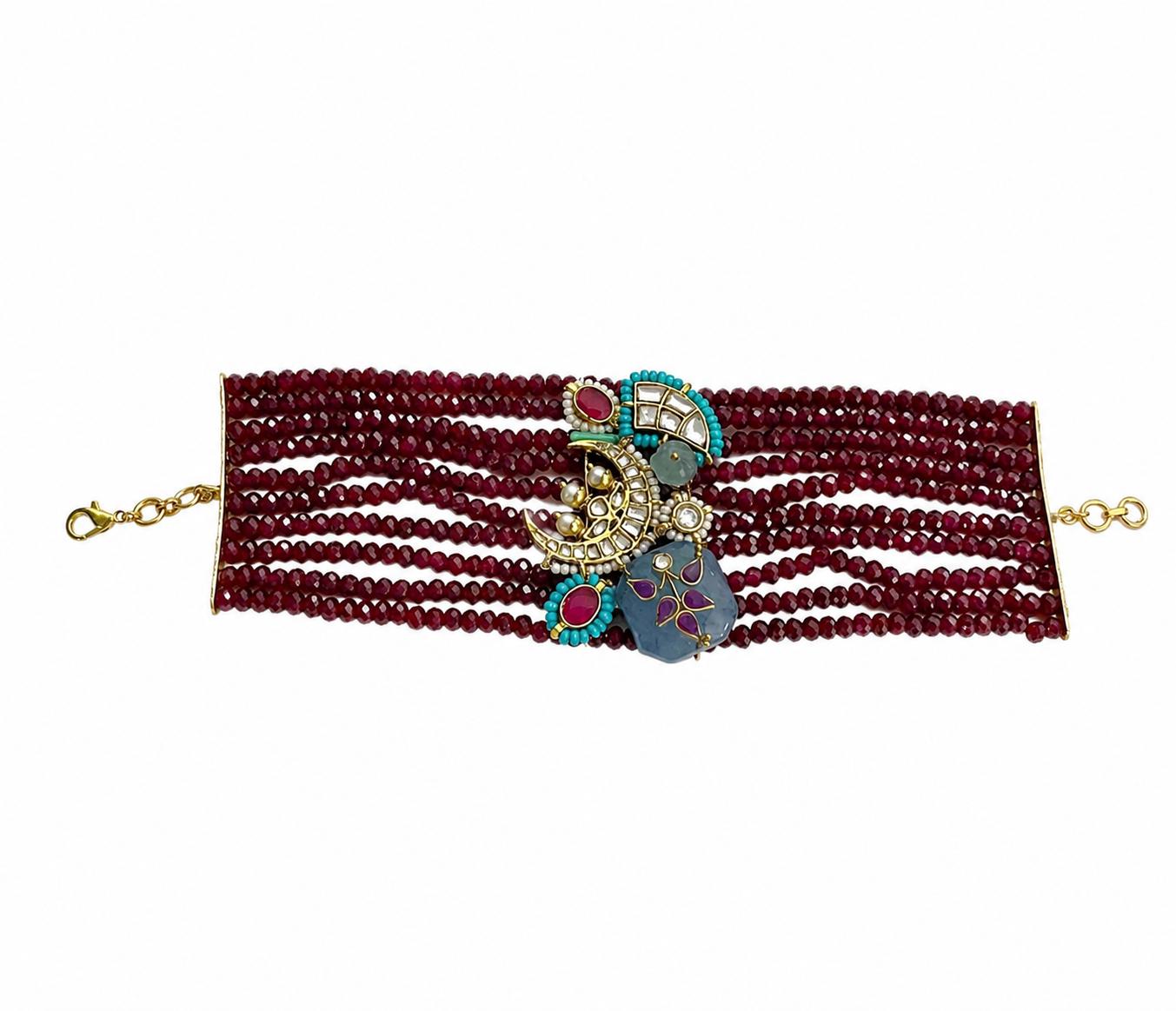 9rock The Royal Crescent Kundan Bracelet - kundan Jewellery