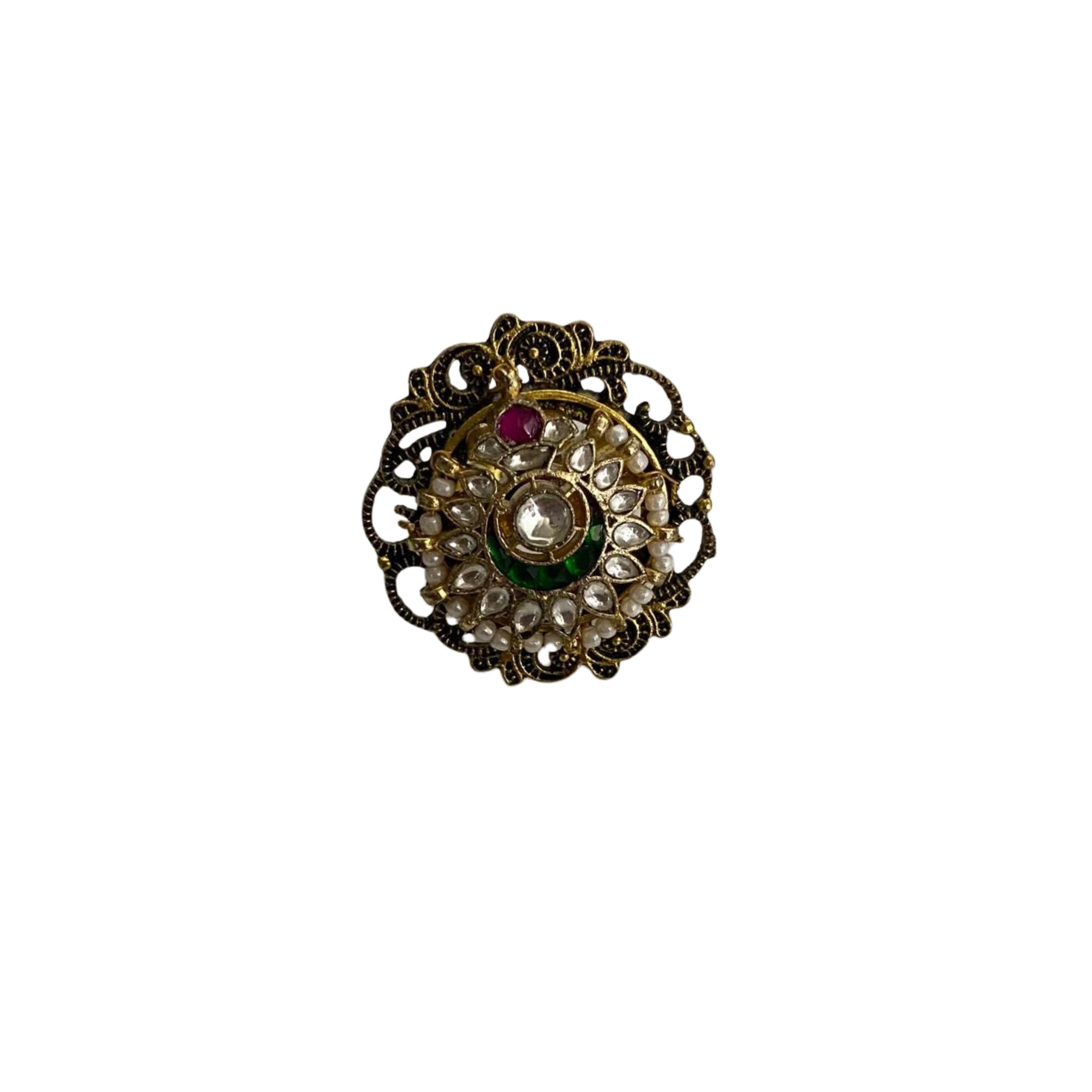 The Celestial Bloom Kundan Ring