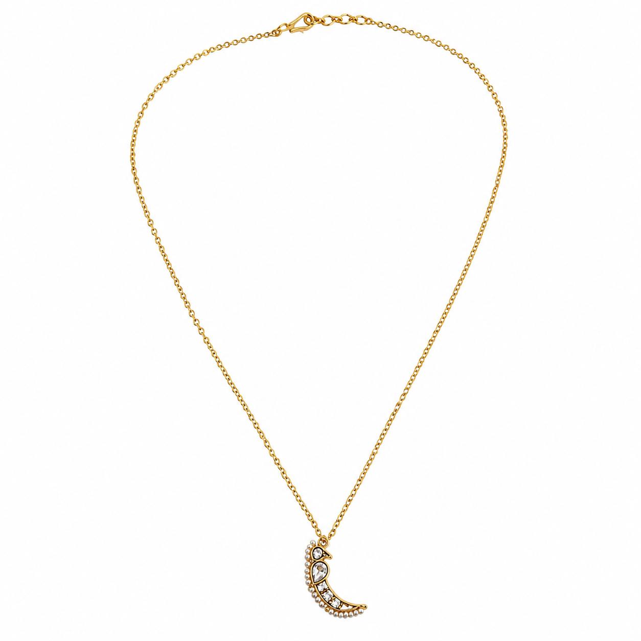 The Lunar Crescent Kundan Long Necklace