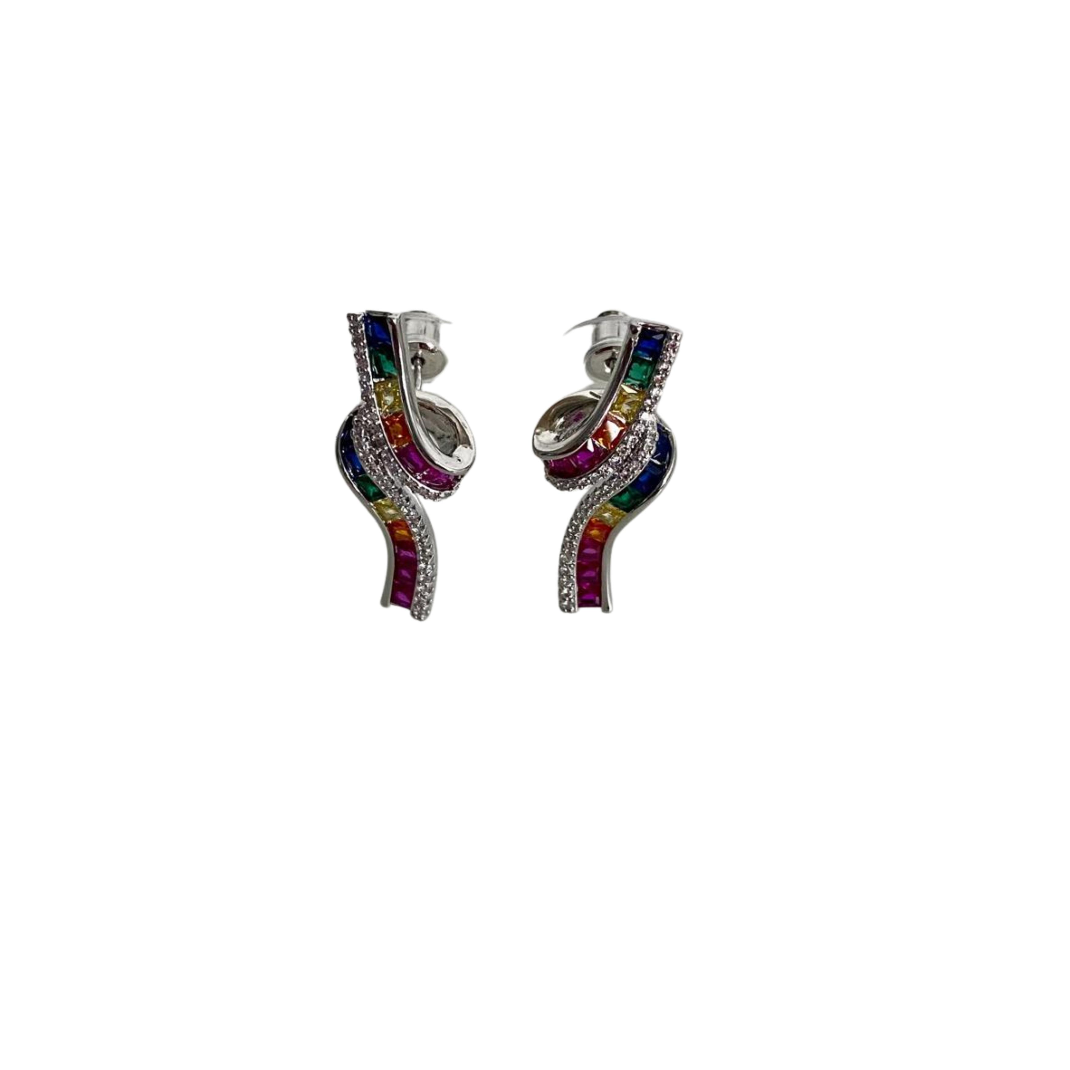 Rainbow Gemstone Diamond Earrings — 9rock