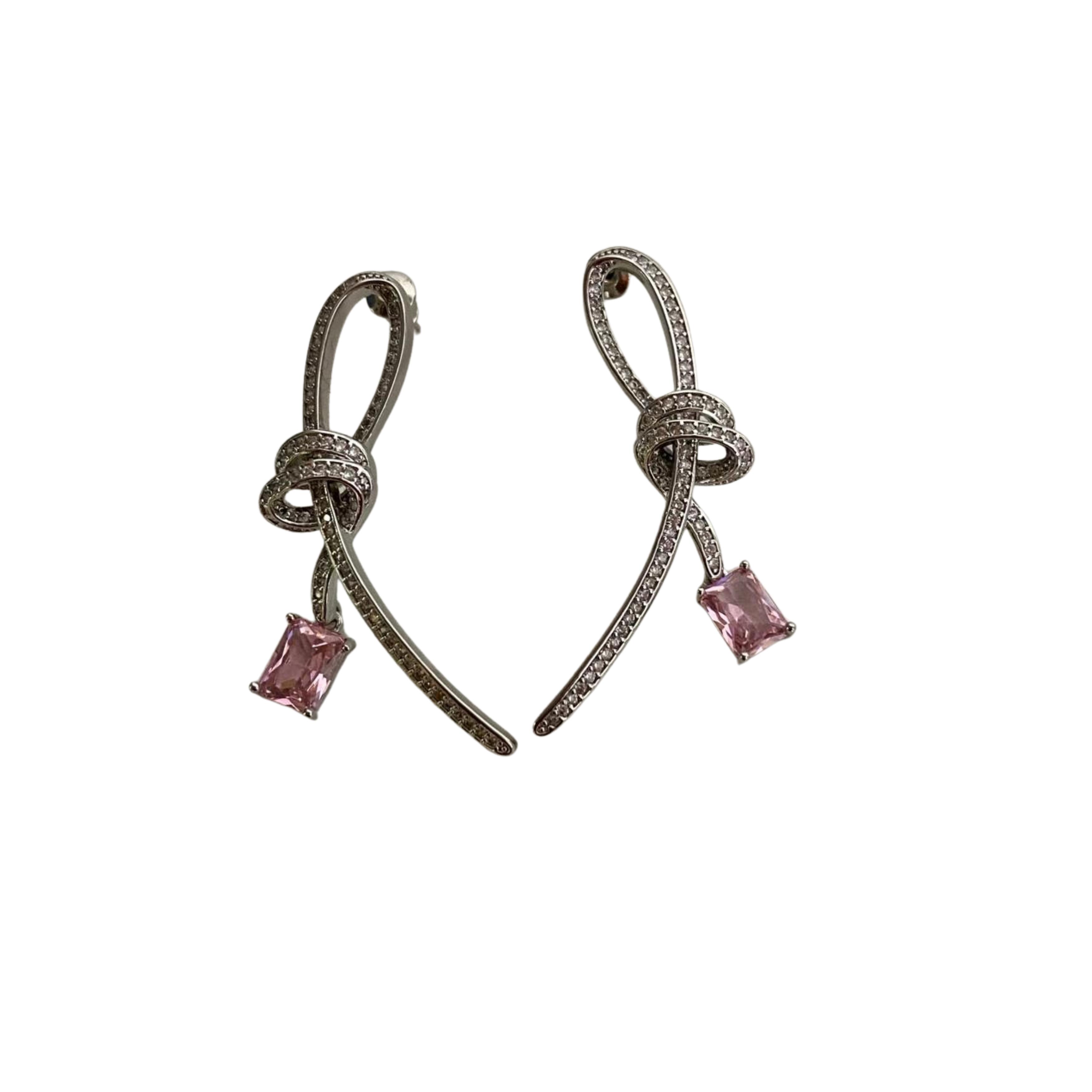 Diamond Bow Earrings