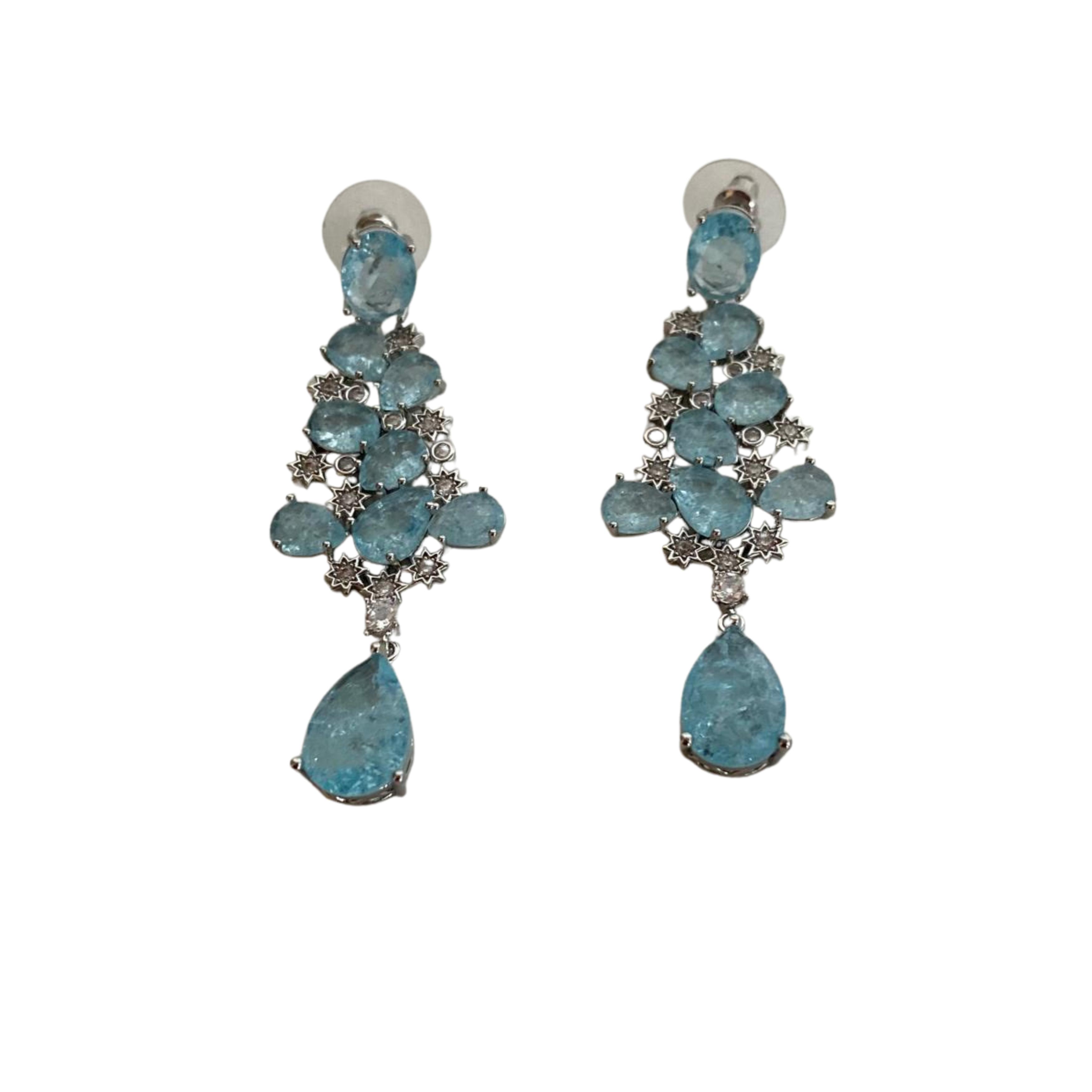 Azure Cascade Diamond Earrings — 9rock