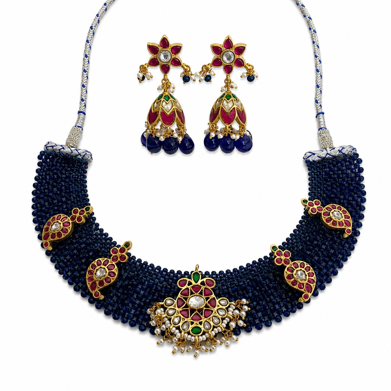 The Royal Ruby Kundan Necklace & Earring Set