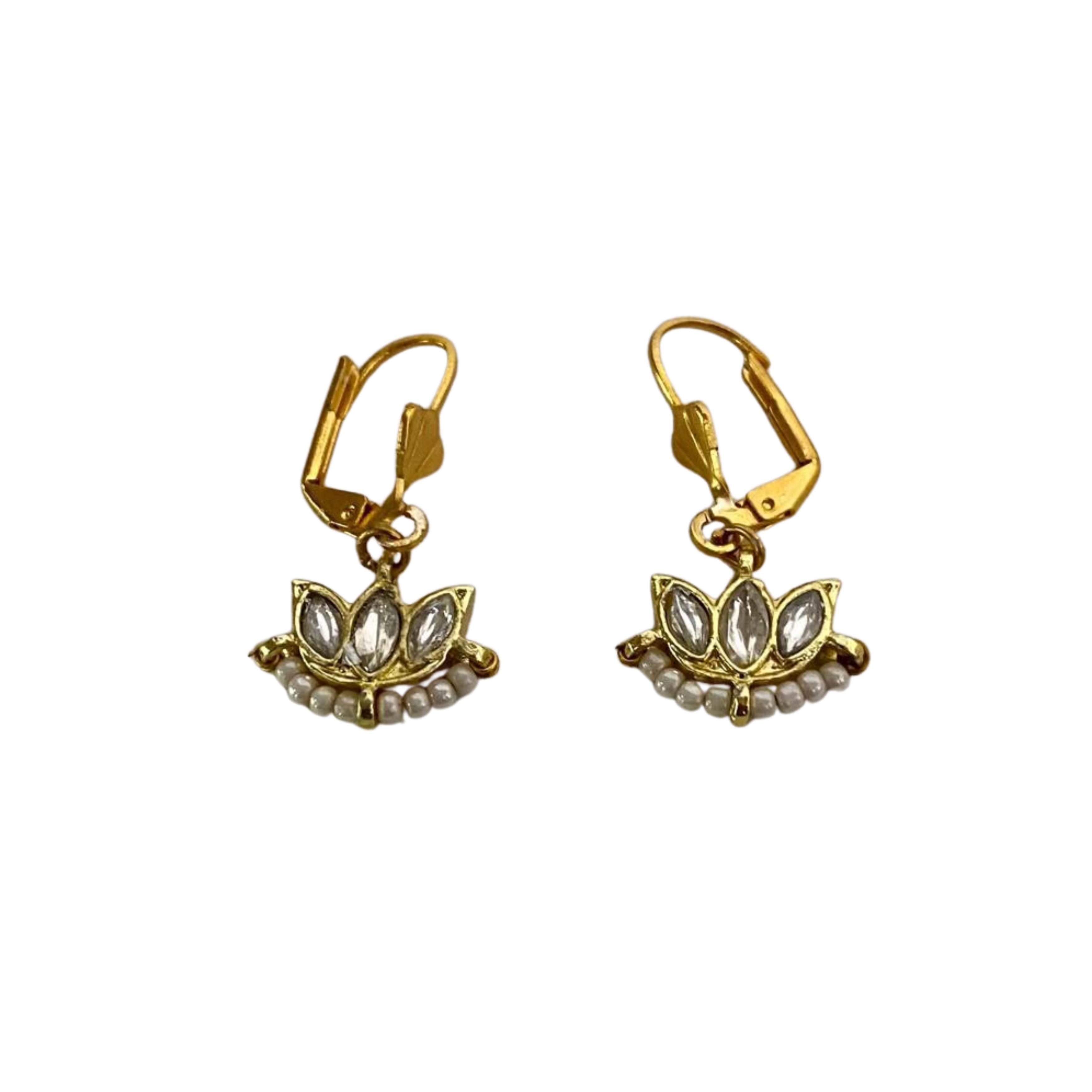 9rock The Lotus Bloom Kundan Earrings - kundan Jewellery