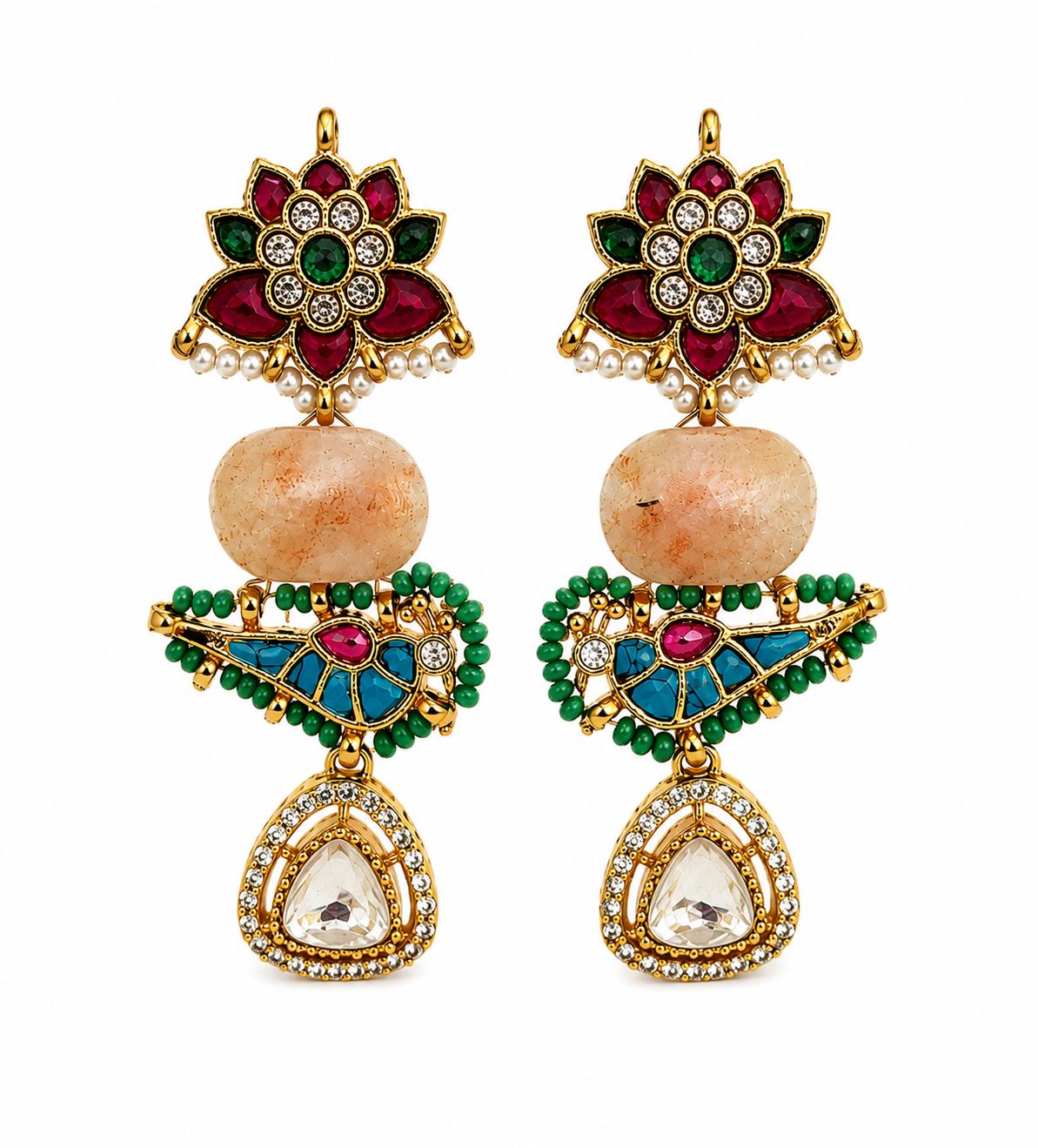9rock The Sunstone Kundan Earrings - kundan Jewellery