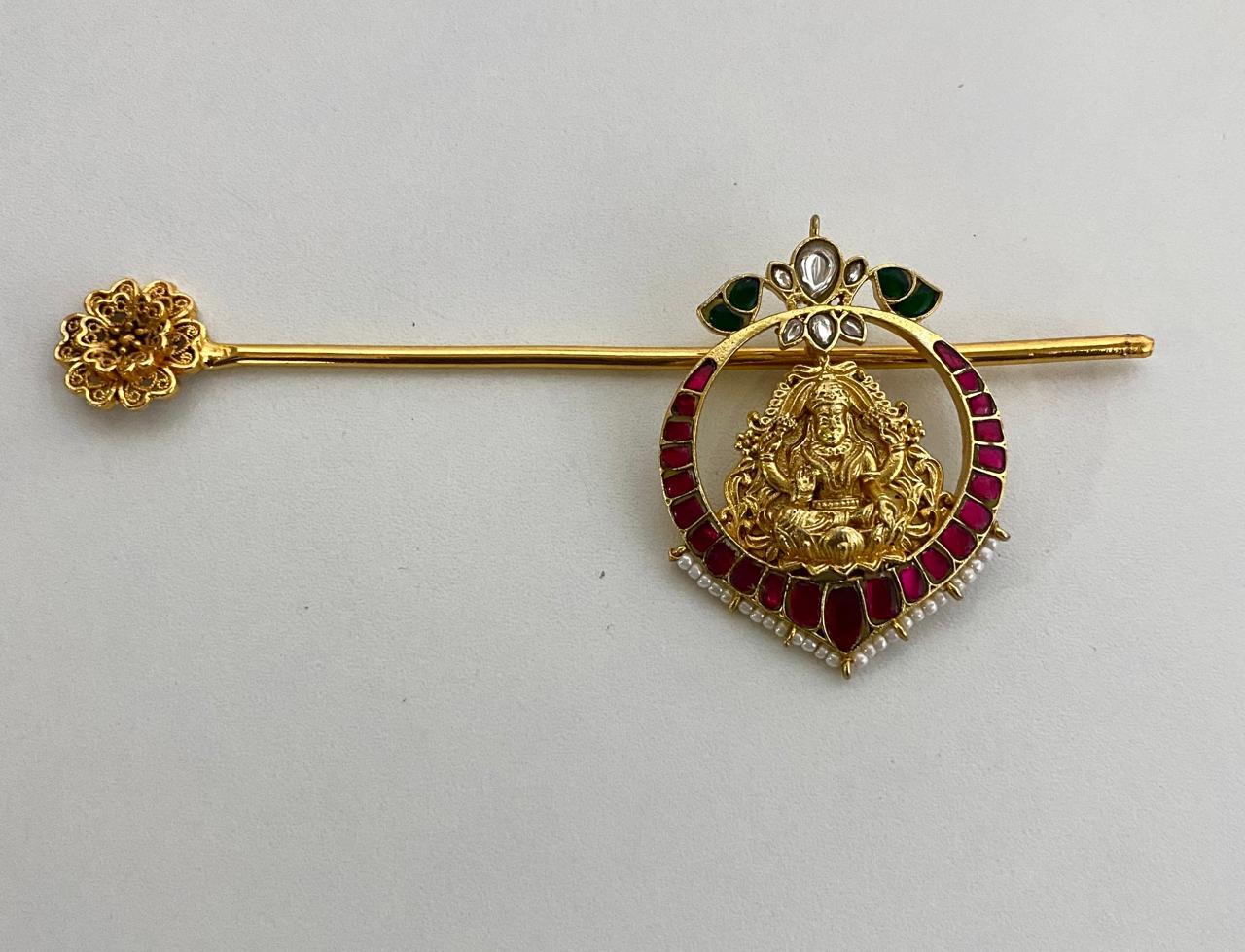 9rock The Lakshmi Kundan Hair Accessory - kundan Jewellery