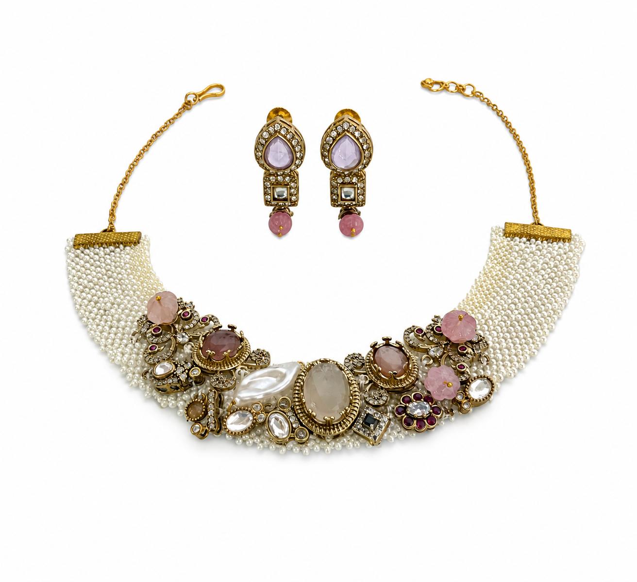The Blossom Pearl Necklace & Earring Set