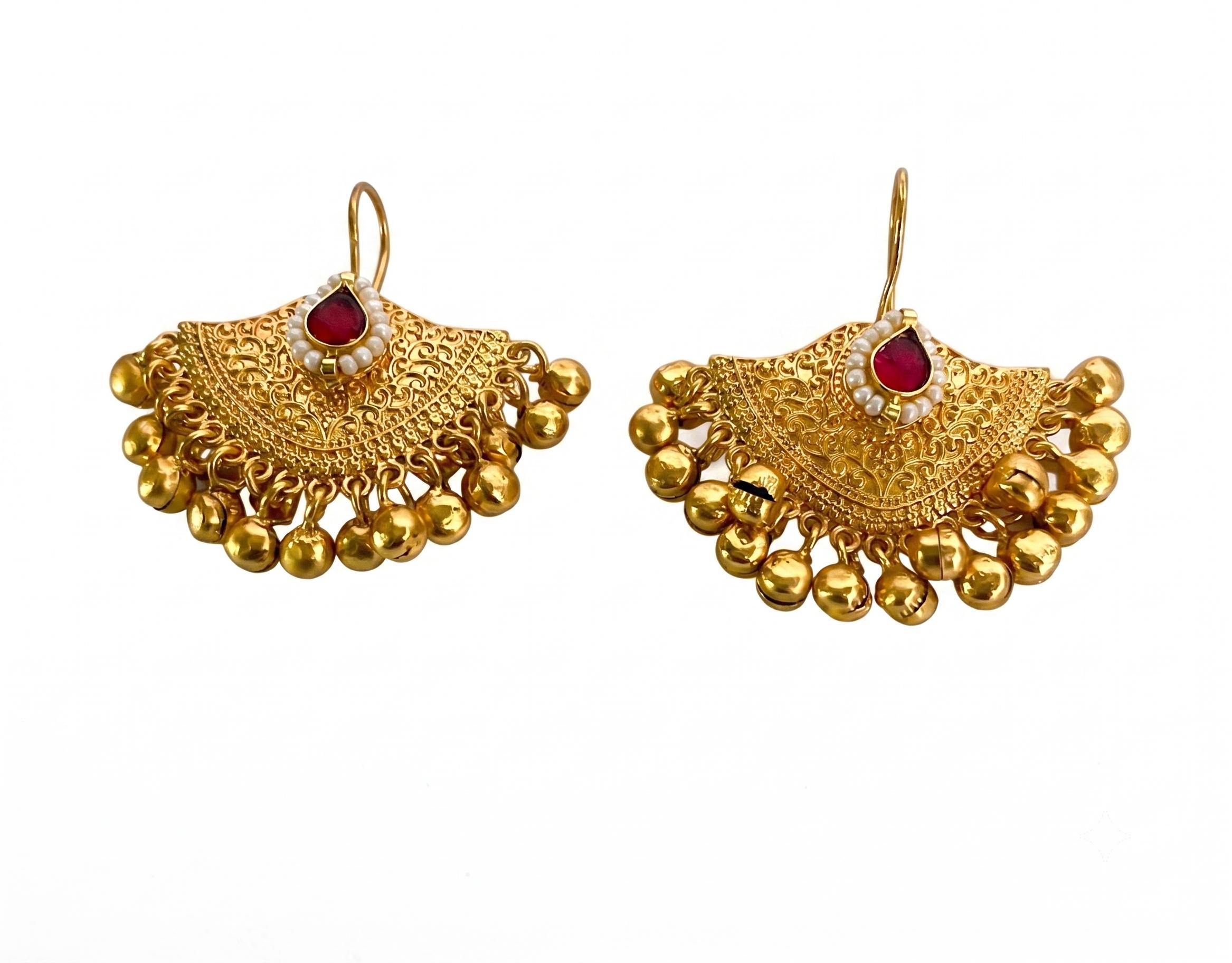 The Kundan Ruby Bloom Earrings