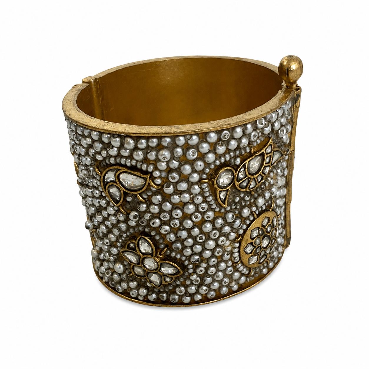 9rock Kundan Floral Charm Bracelet - kundan Jewellery