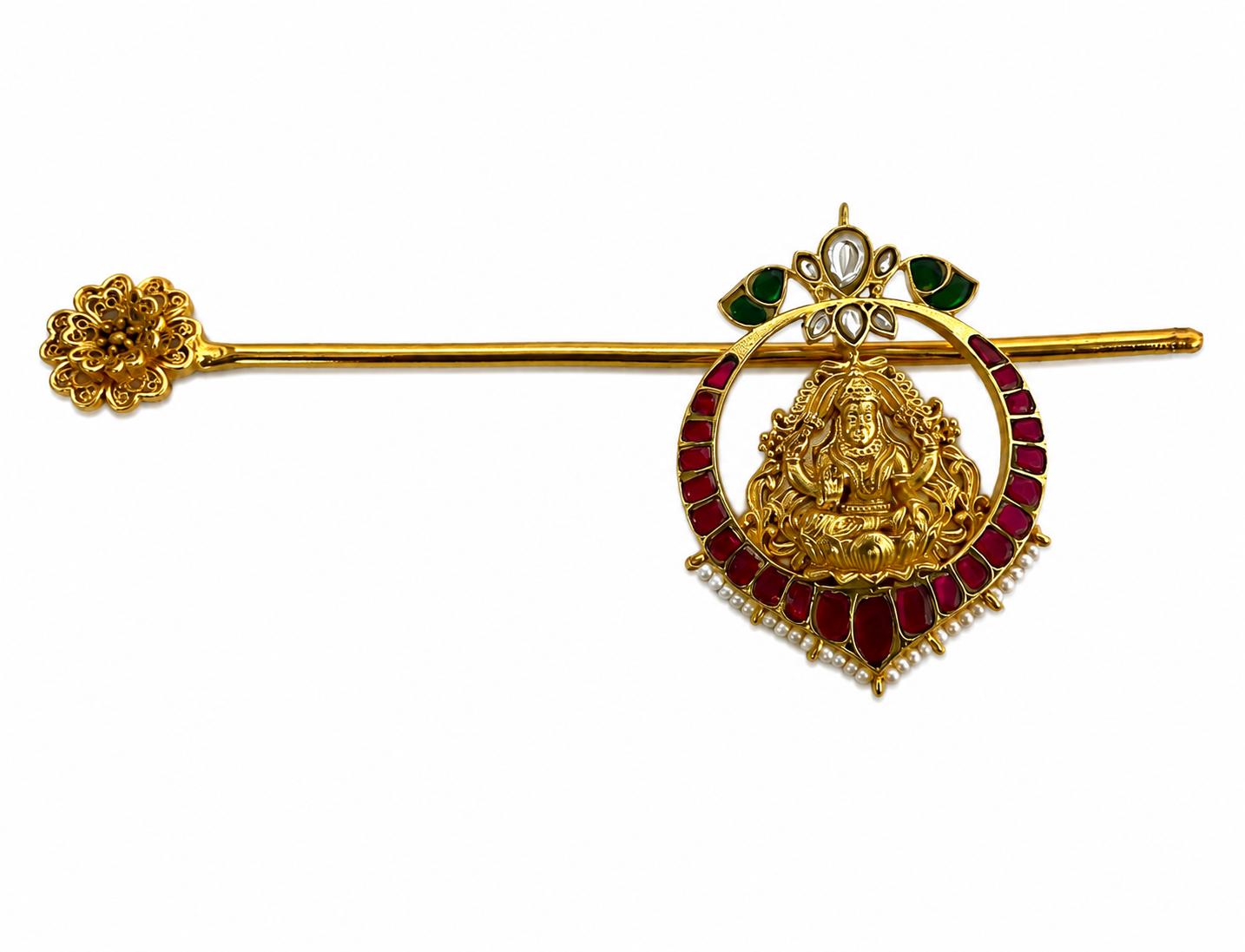 9rock The Lakshmi Kundan Hair Accessory - kundan Jewellery