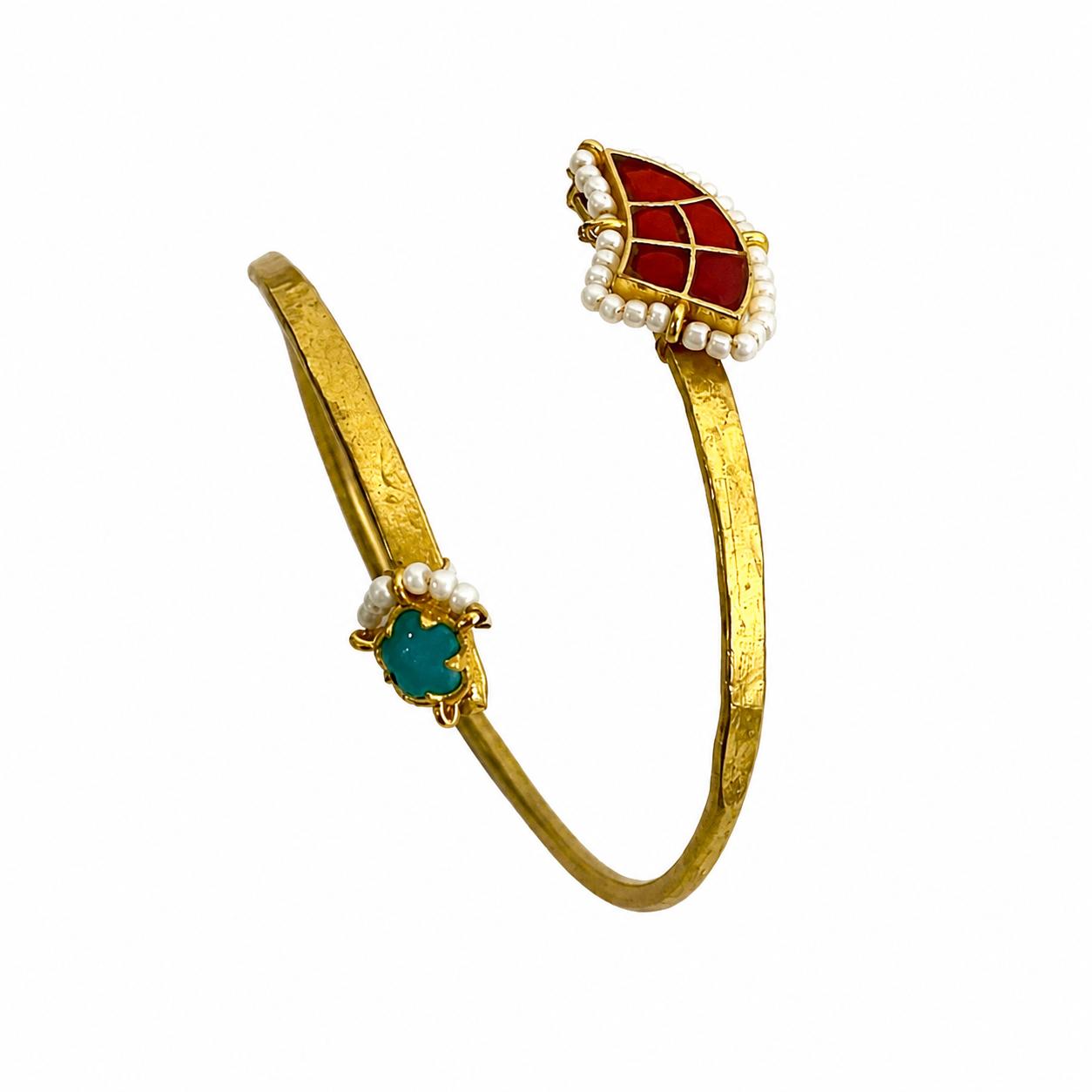 9rock The Emerald Sunstone Kundan Bracelet - kundan Jewellery