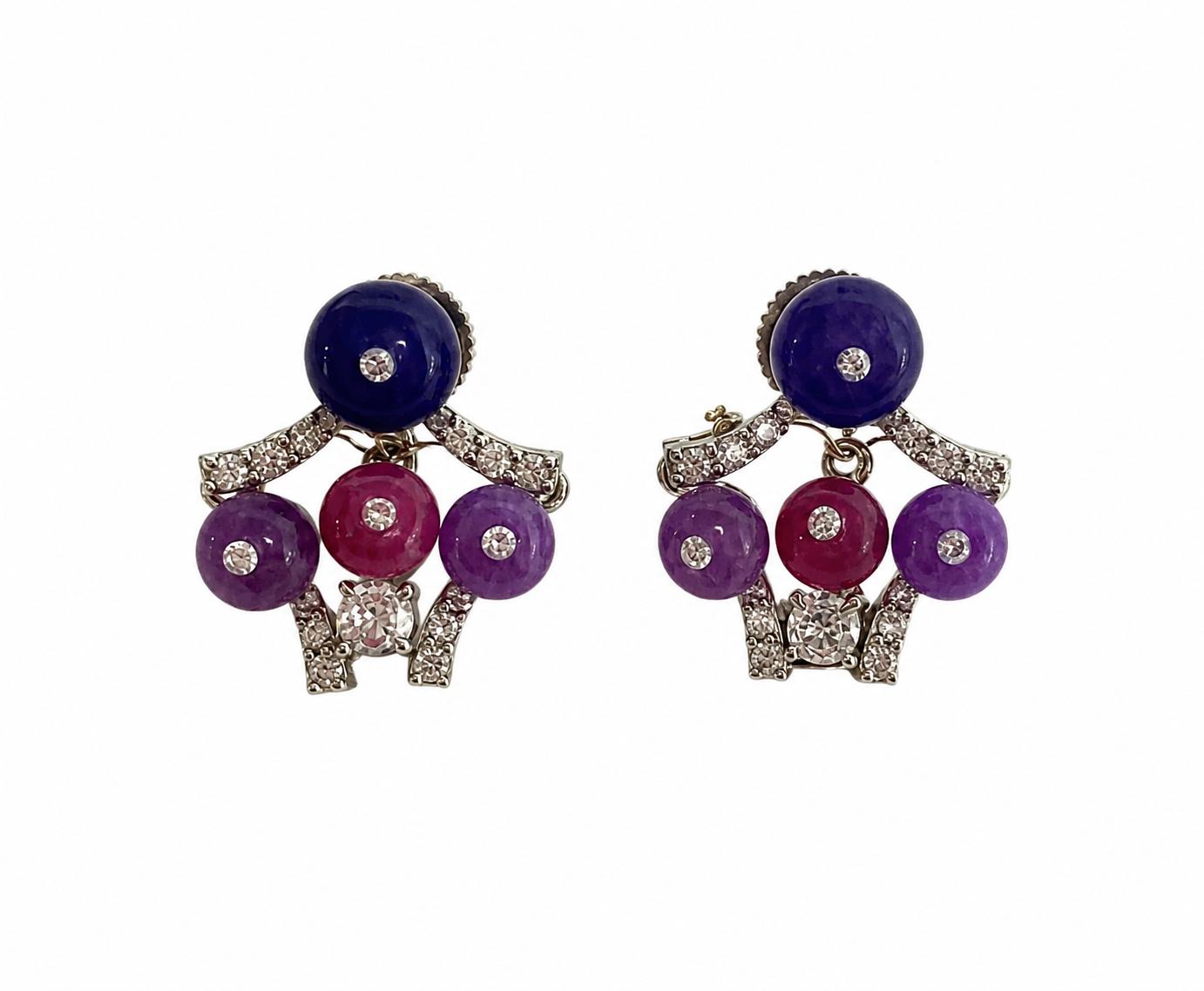 9rock Regal Gemstone Bloom Earrings - Diamond Jewellery
