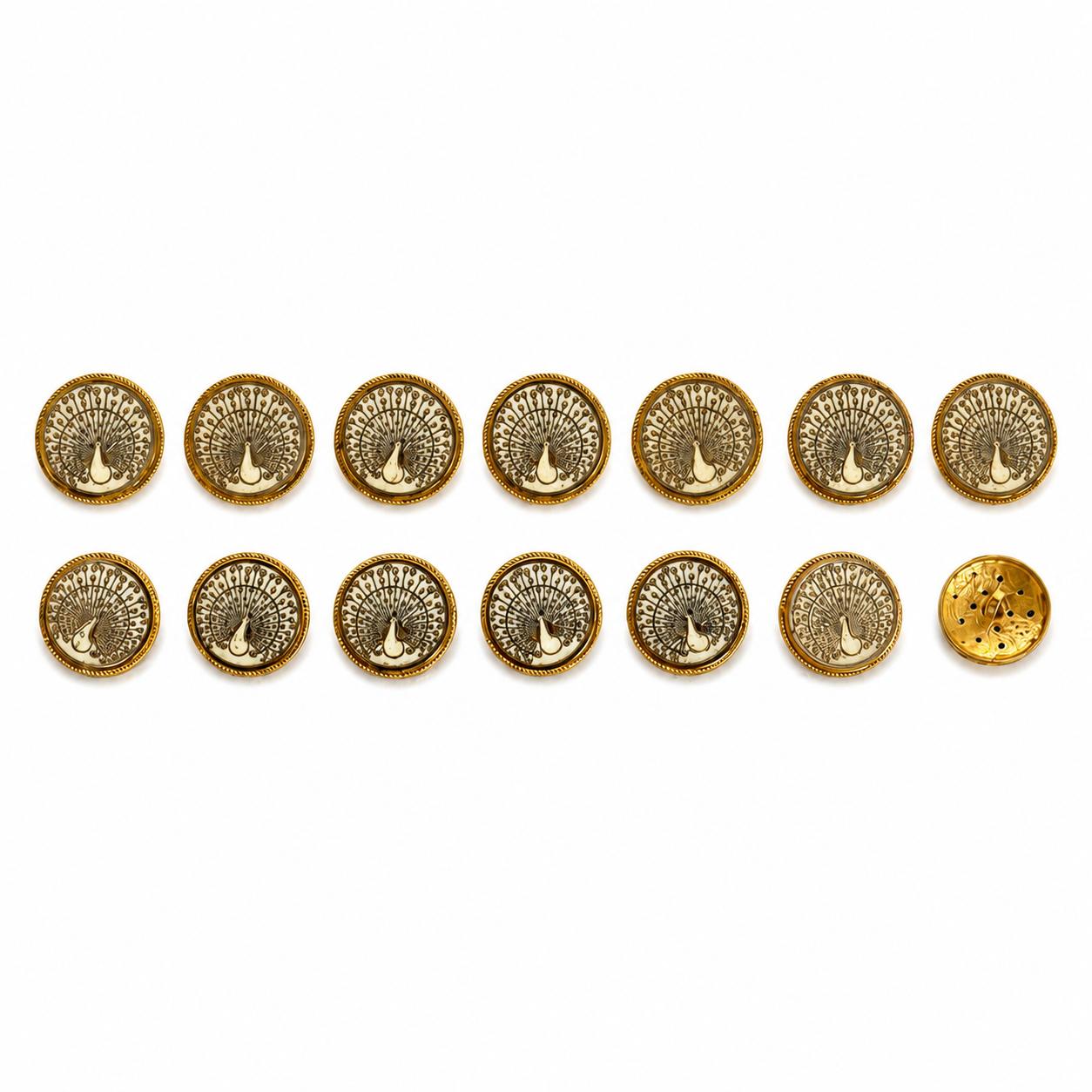 9rock Kundan Peacock Buttons - kundan Jewellery