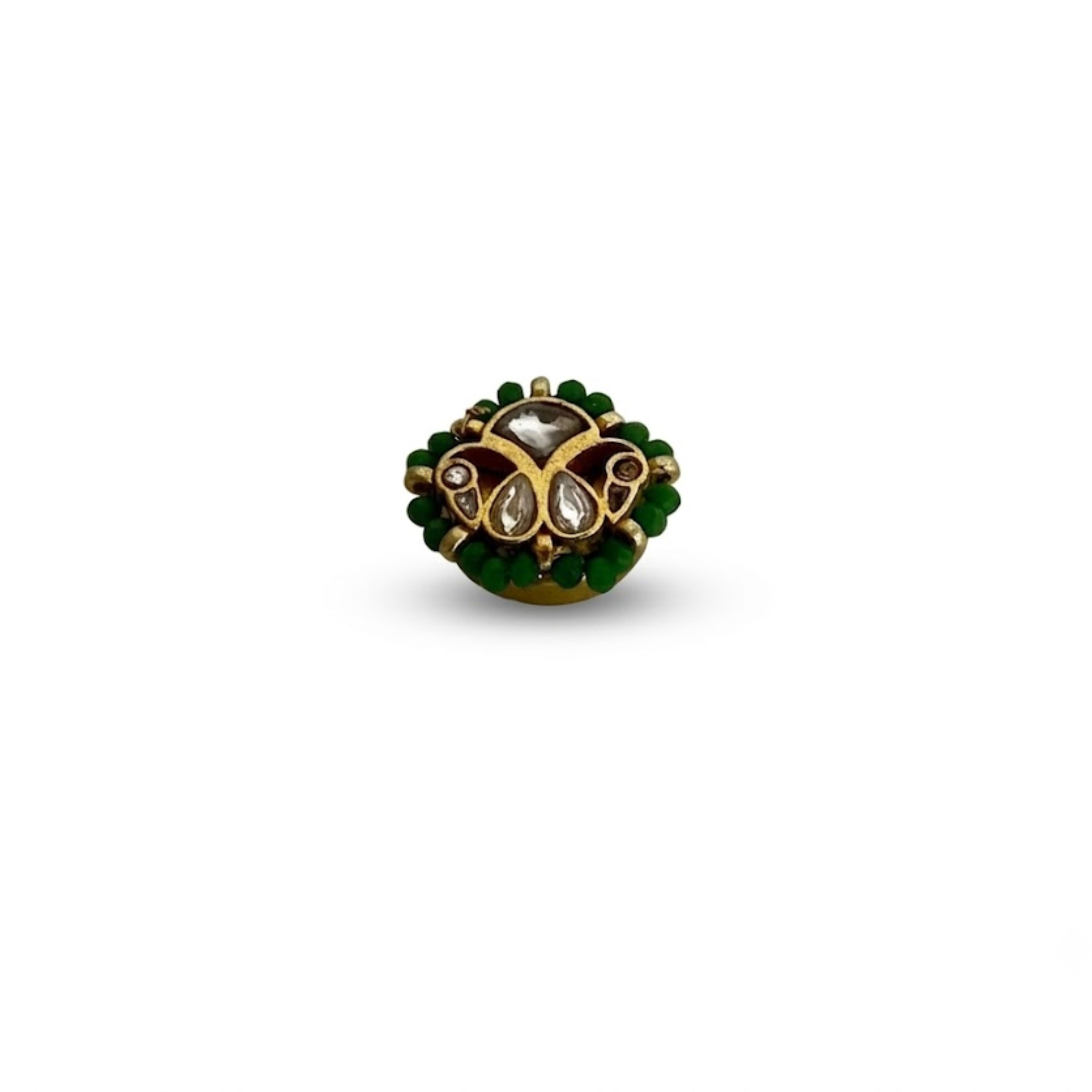 9rock Floral Kundan Button  - kundan Jewellery