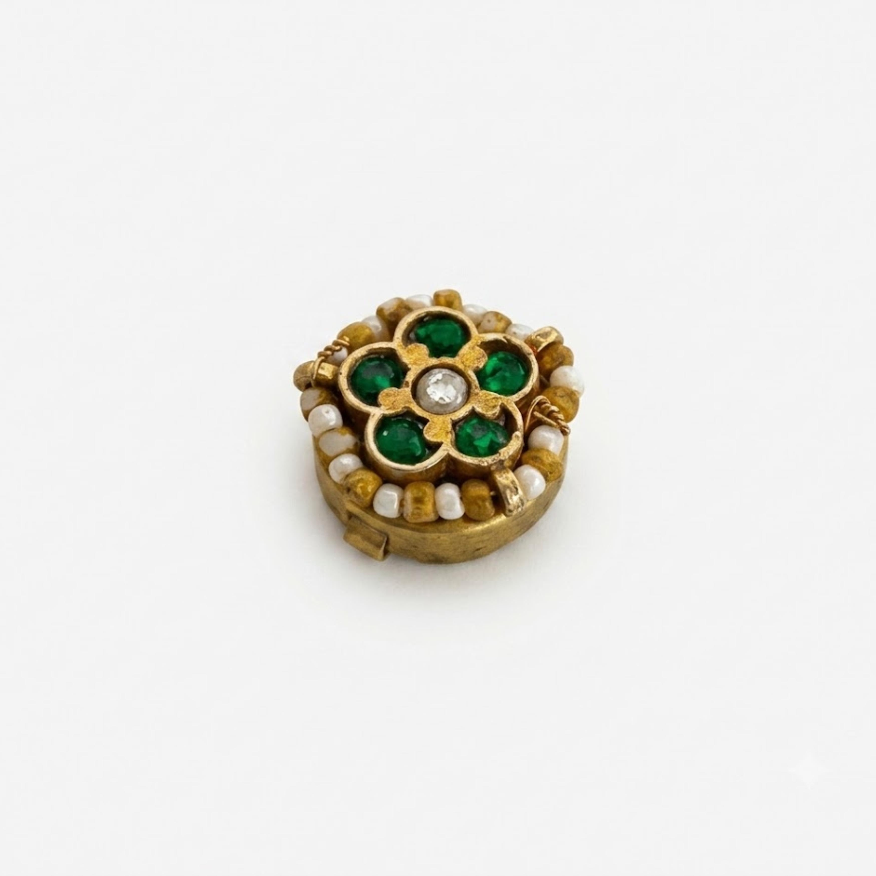 9rock Kundan Floral Gemstone Button - kundan Jewellery