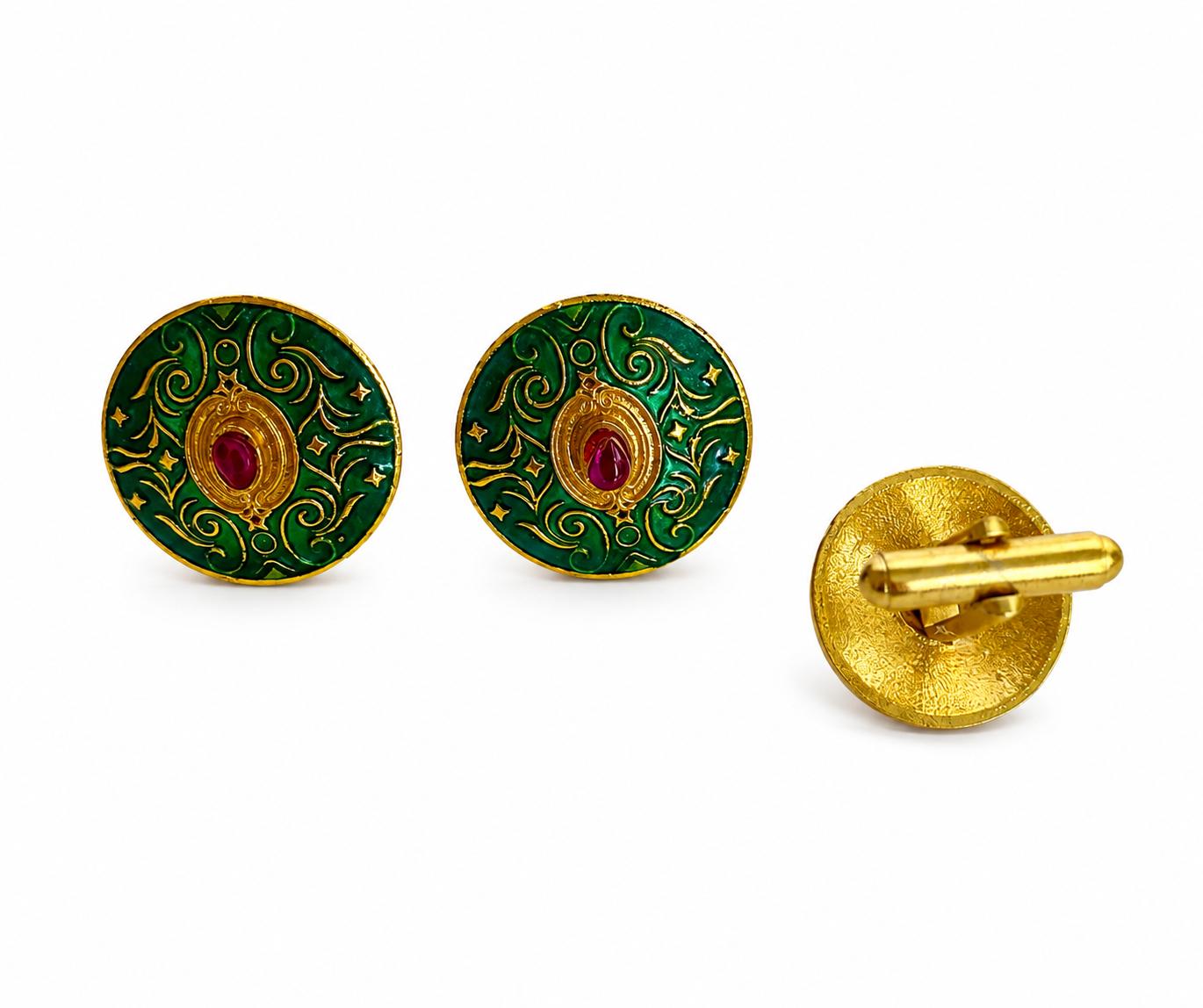 9rock Emerald Ruby Fusion Cufflinks - fusion Jewellery