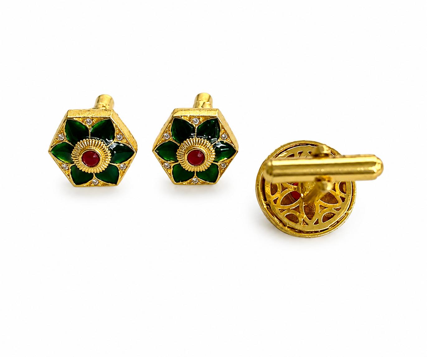 9rock The Crimson Bloom Fusion Cufflinks - fusion Jewellery