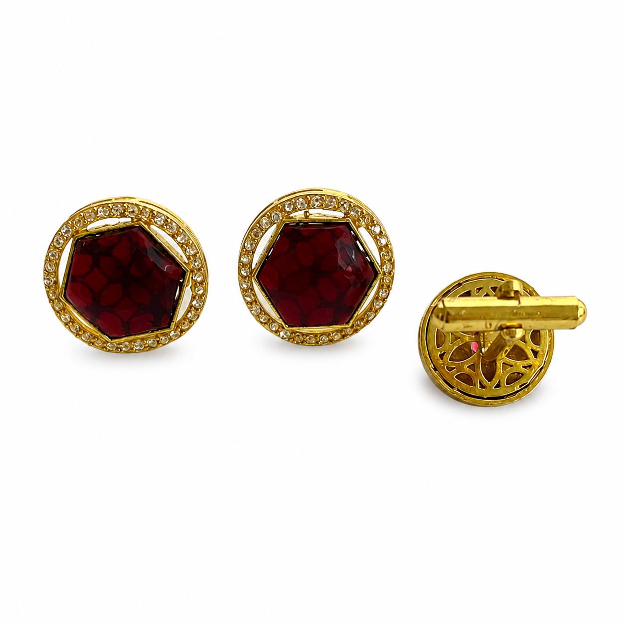 9rock The Regal Hexagon Ruby Cufflinks - fusion Jewellery