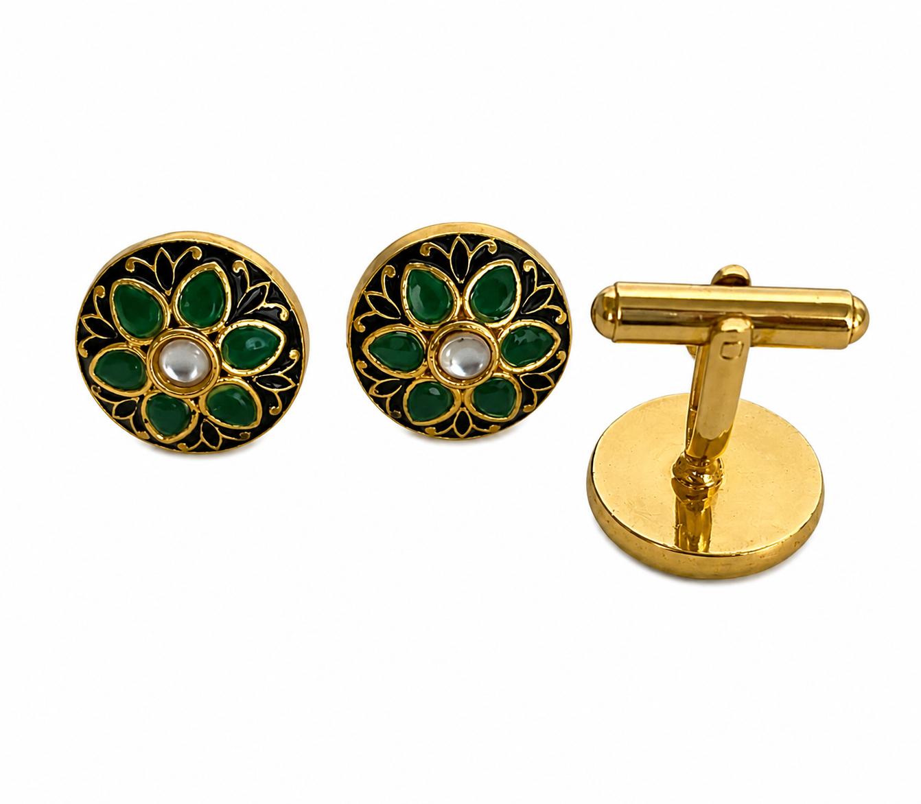 9rock Emerald Bloom Fusion Cufflinks - fusion Jewellery