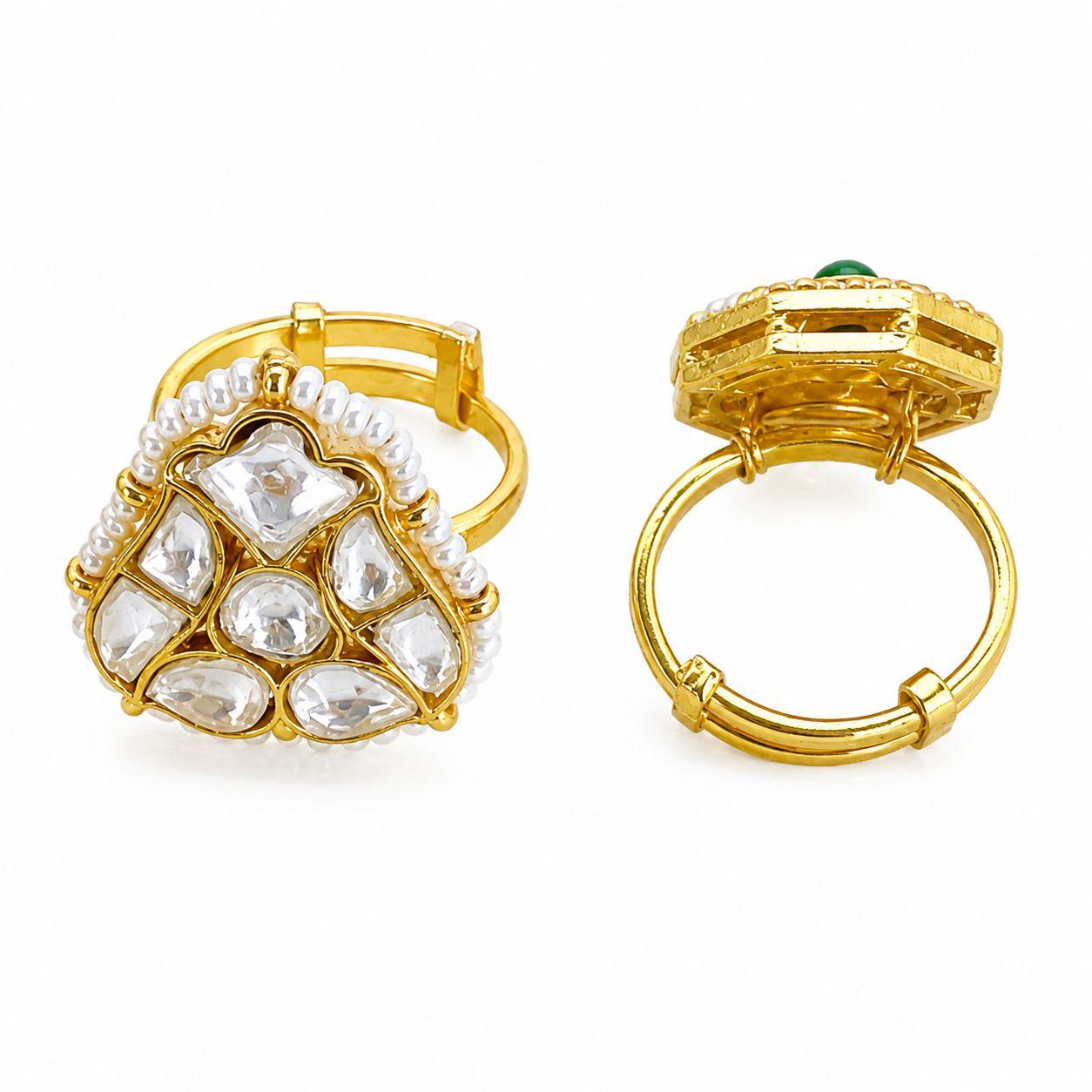 9rock The Celestial Trio Kundan Rings - kundan Jewellery