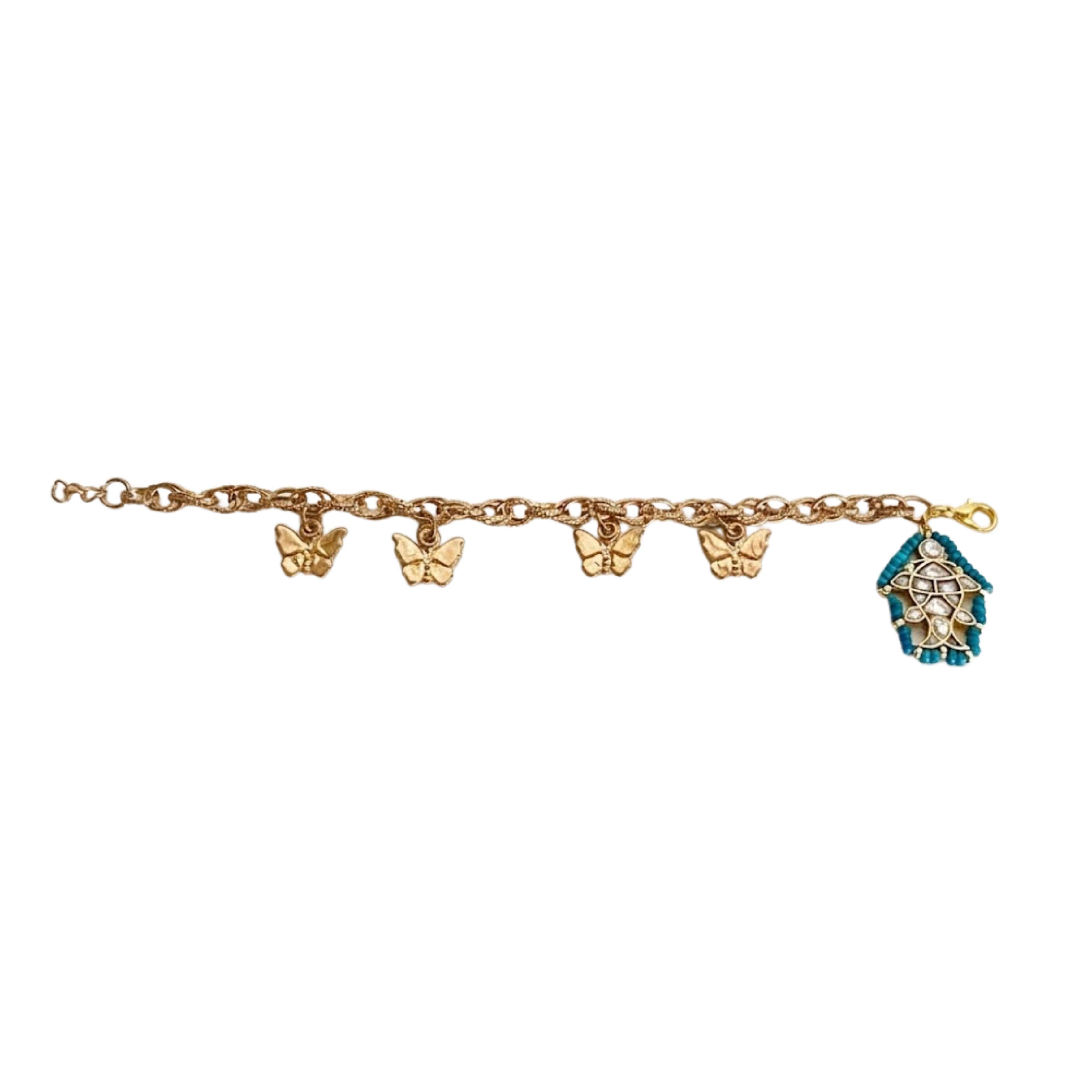 The Golden Butterfly Kundan Bracelet