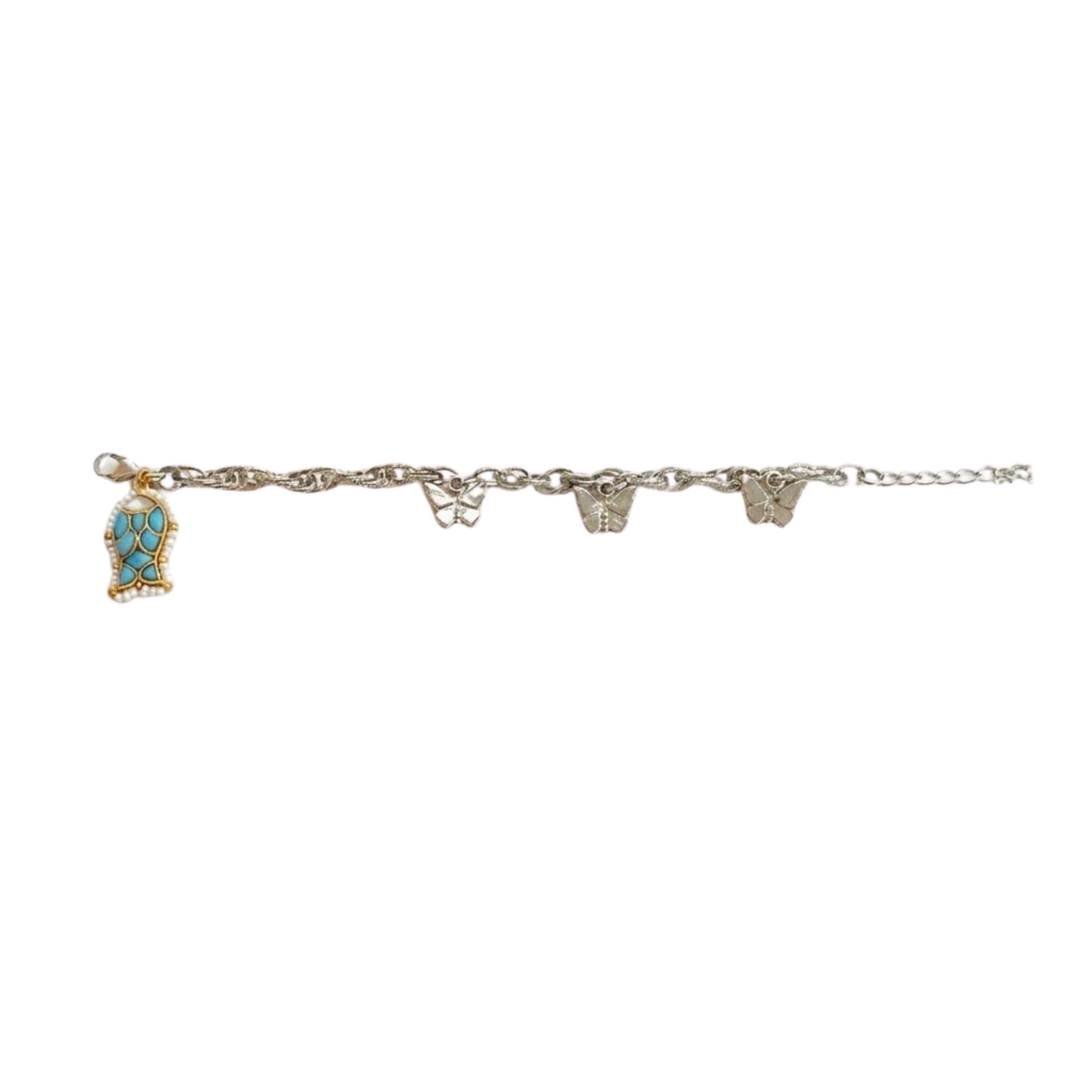 9rock The Butterfly Charm Kundan Bracelet - kundan Jewellery