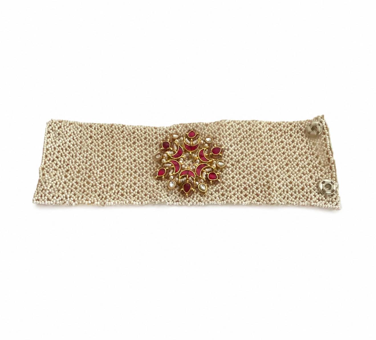 9rock The Royal Kundan Bloom Bracelet - kundan Jewellery